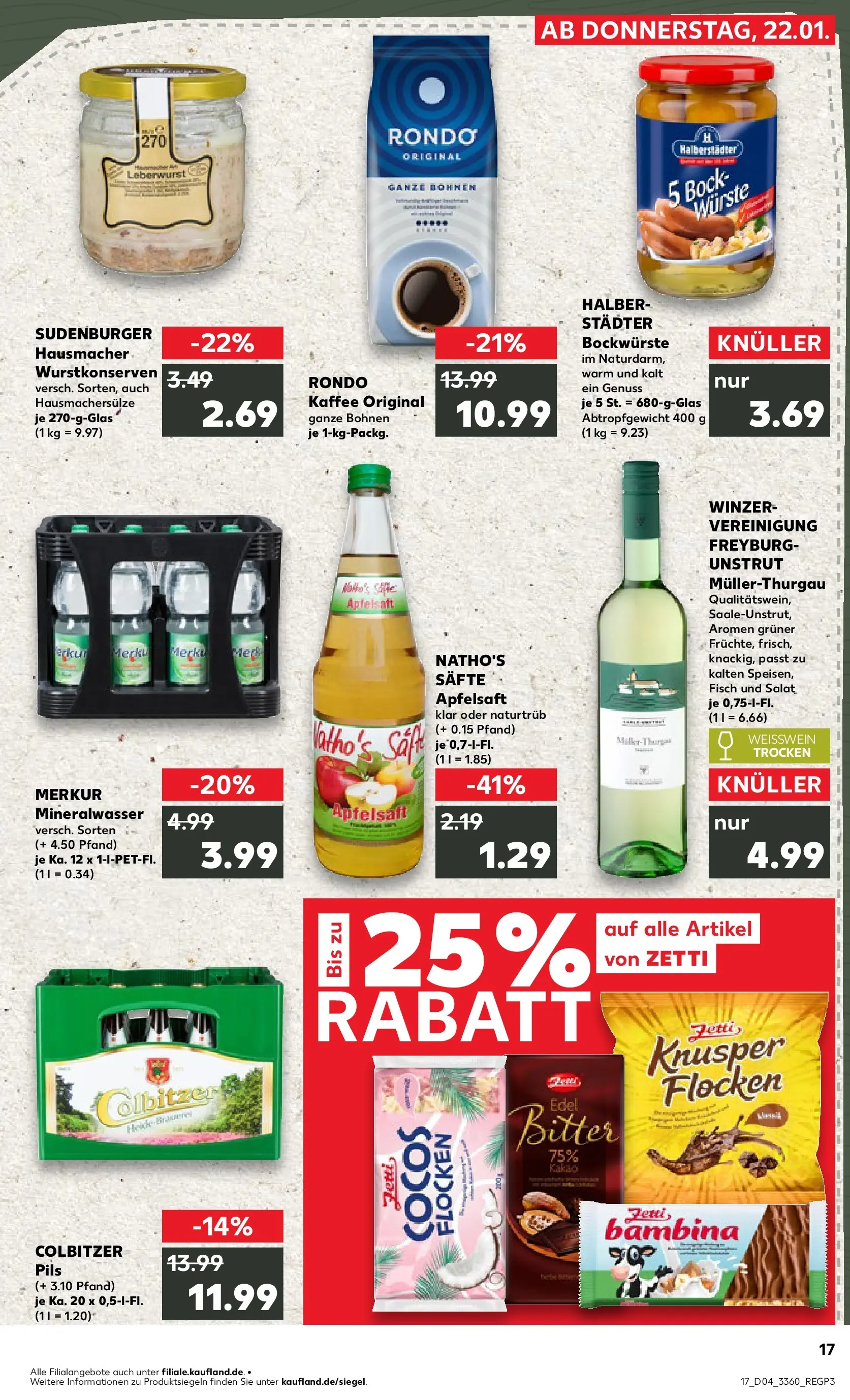 Prospekt Kaufland ab 22.01.2026 » Angebote Online zum Blättern | Seite: 2 | Produkte: Kaffee, Mineralwasser, Flocken, Salat