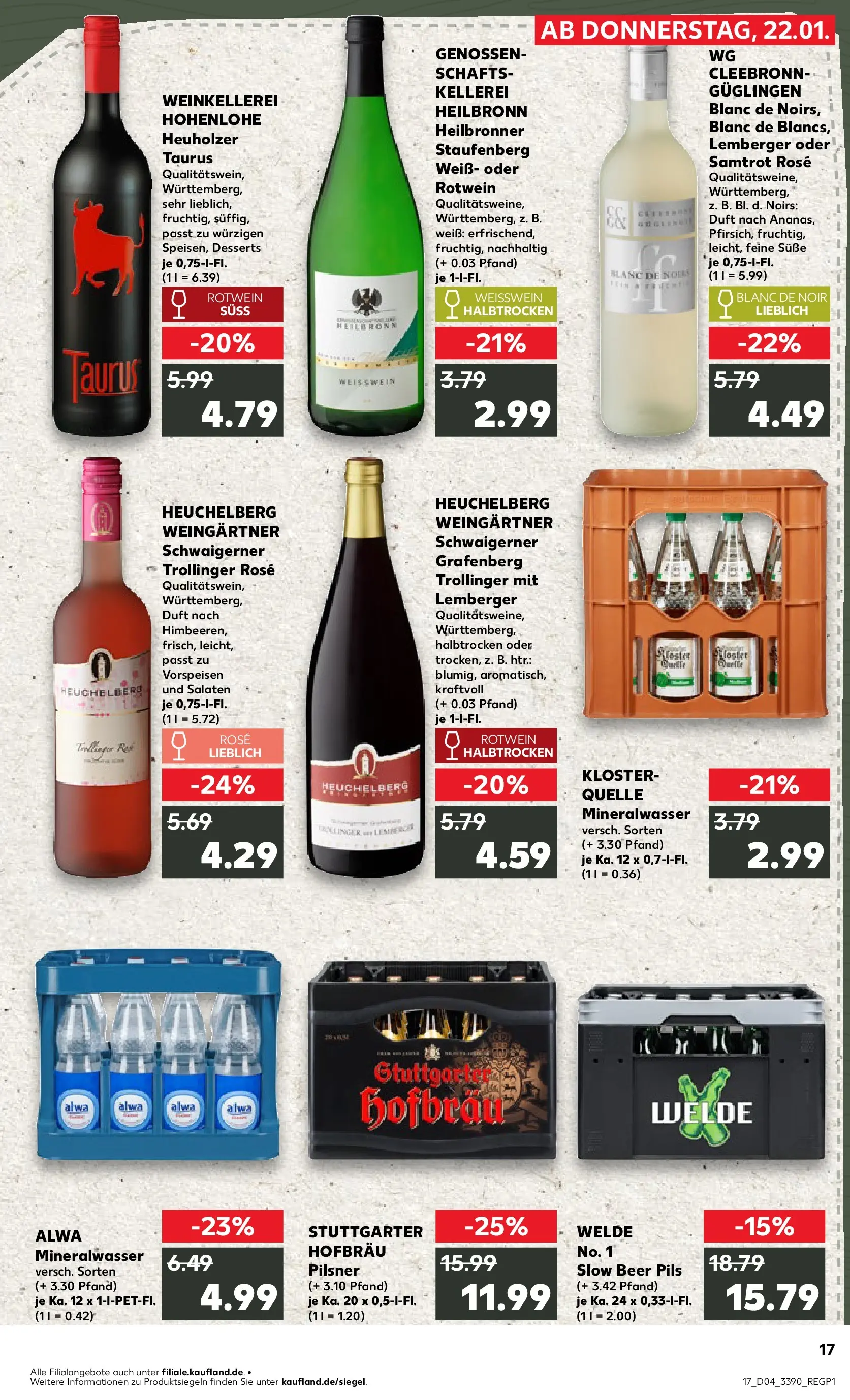 Prospekt Kaufland ab 22.01.2026 » Angebote Online zum Blättern | Seite: 2 | Produkte: Weißwein, Pils, Duft, Mineralwasser