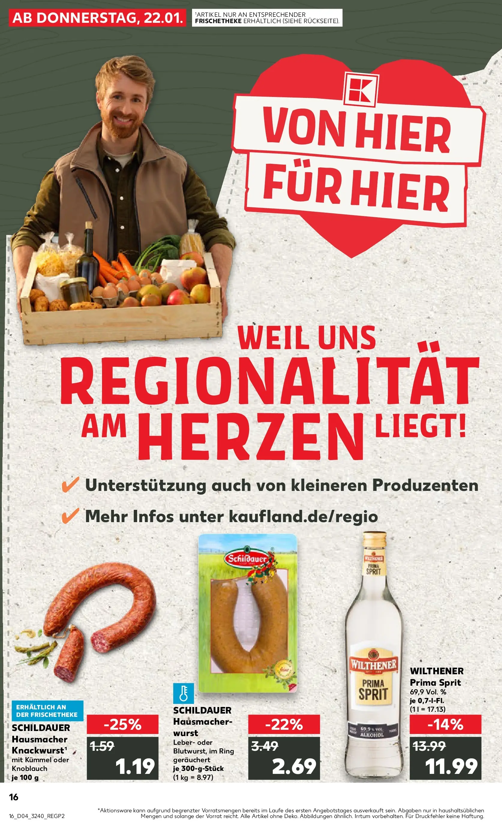 Prospekt Kaufland ab 22.01.2026 » Angebote Online zum Blättern | Seite: 1 | Produkte: Wilthener, Wurst, Knoblauch