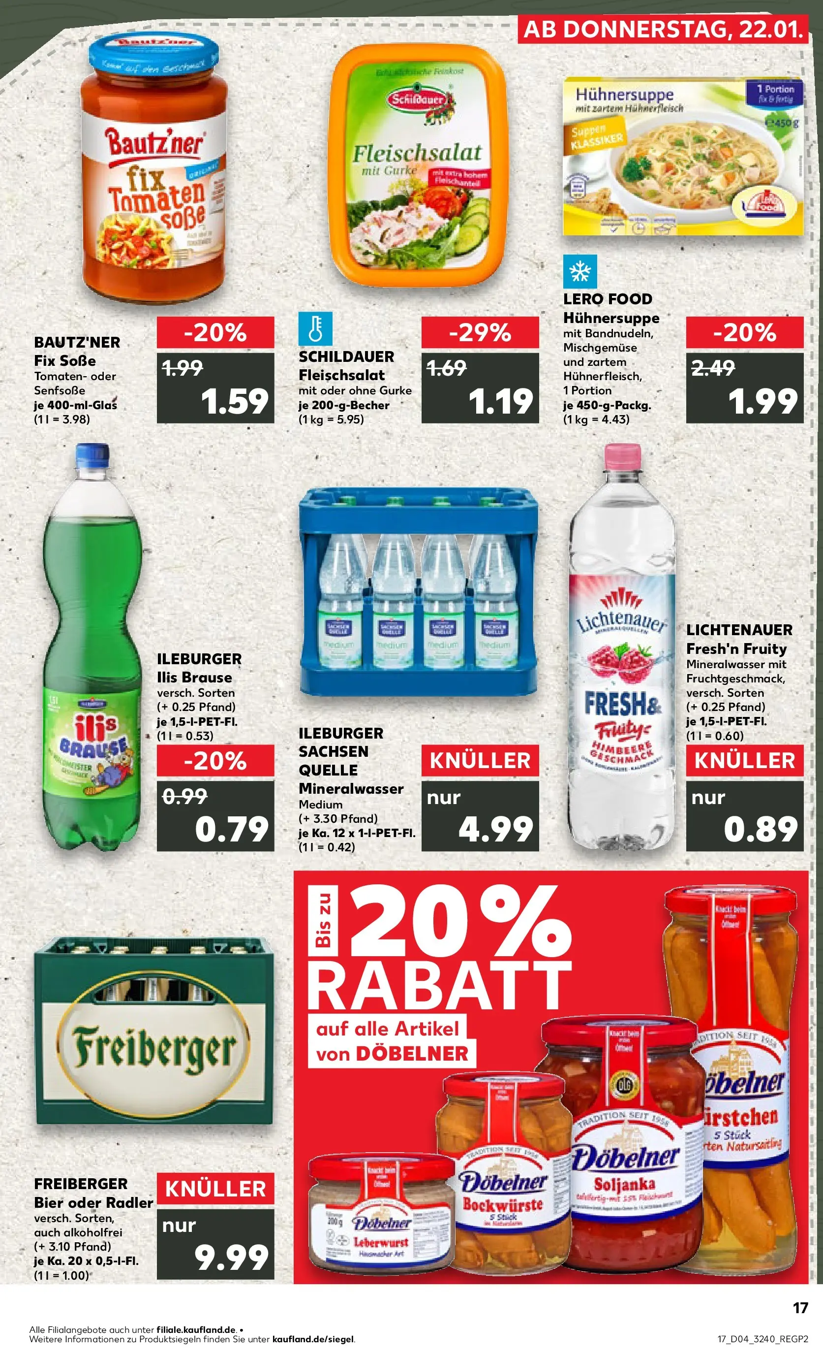 Prospekt Kaufland ab 22.01.2026 » Angebote Online zum Blättern | Seite: 2 | Produkte: Mineralwasser, Radler, Soße, Himbeere