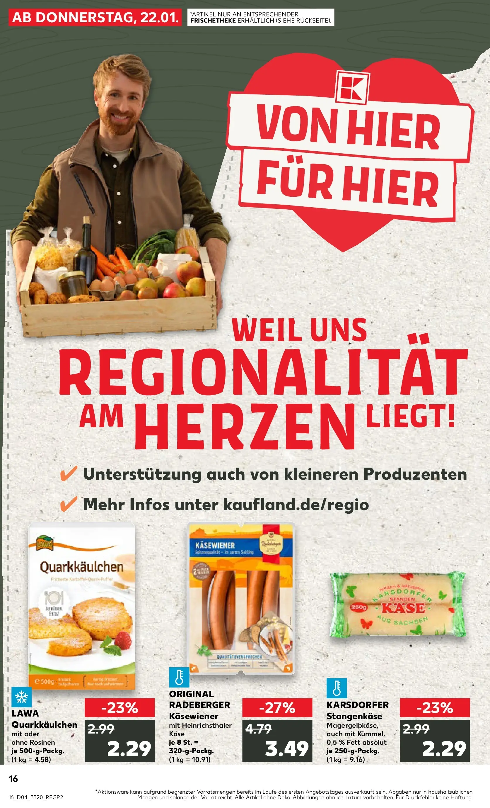 Prospekt Kaufland ab 22.01.2026 » Angebote Online zum Blättern | Seite: 1 | Produkte: Käse, Rosinen