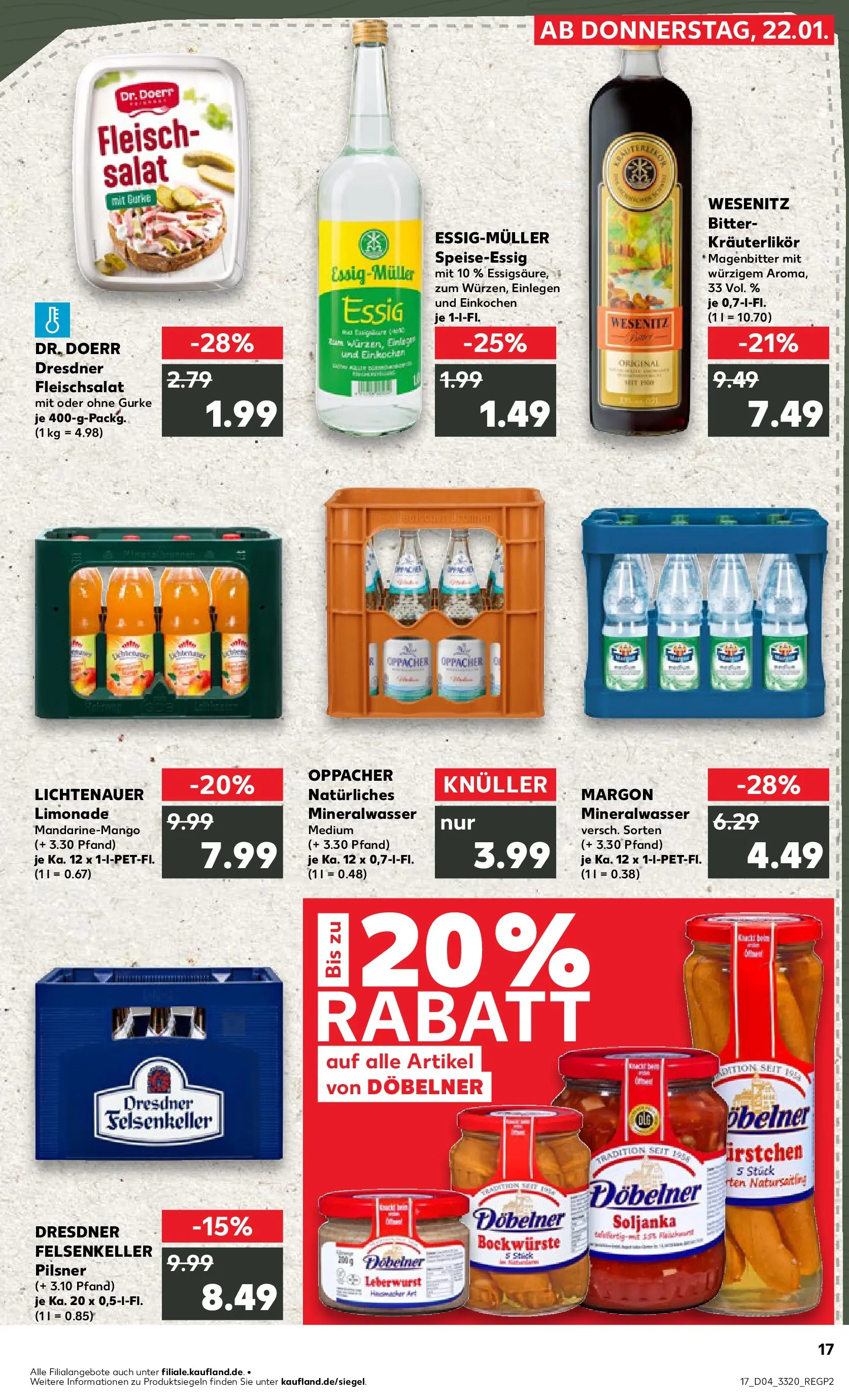Prospekt Kaufland ab 22.01.2026 » Angebote Online zum Blättern | Seite: 2 | Produkte: Essig, Limonade, Fleisch, Salat