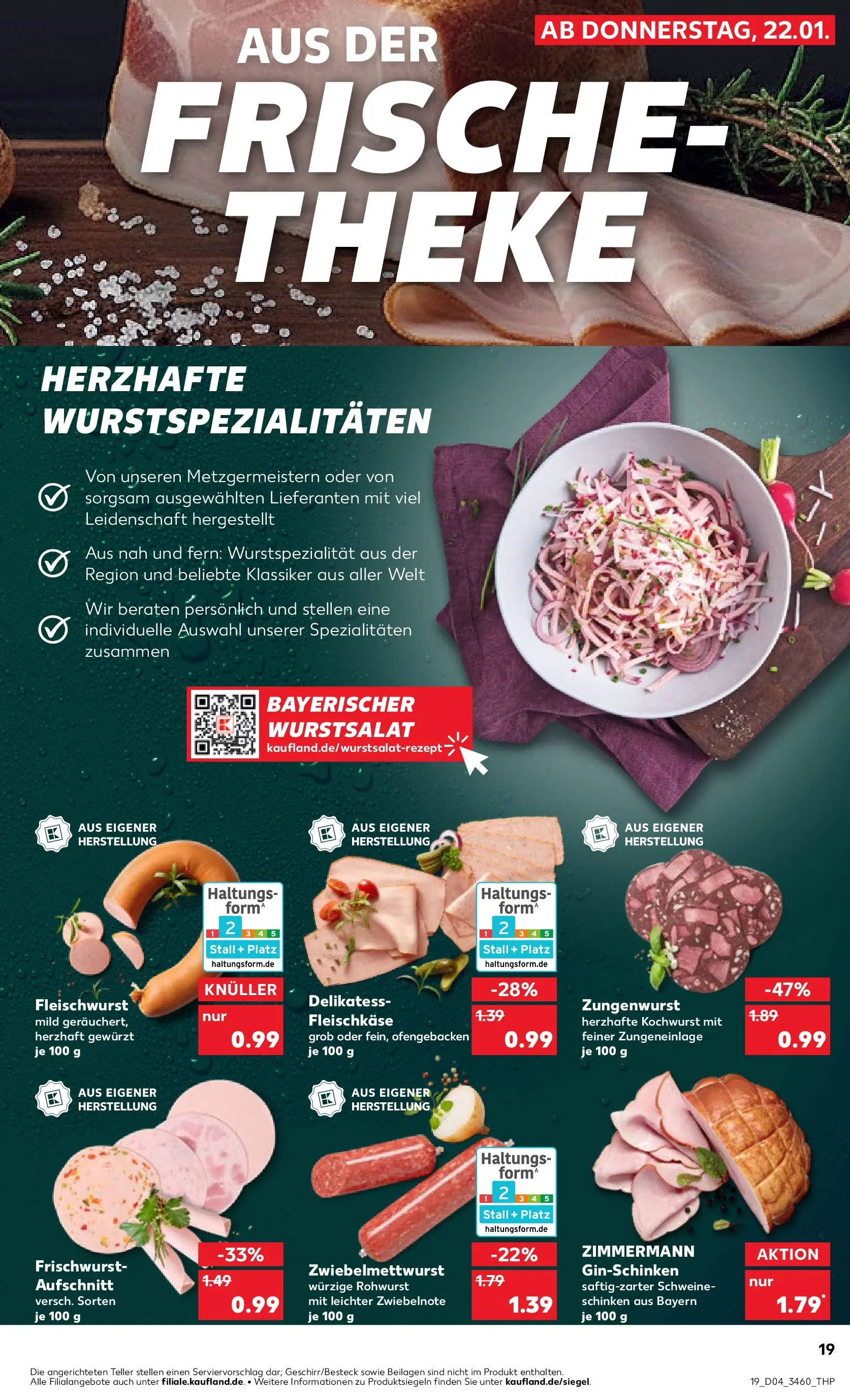Prospekt Kaufland ab 22.01.2026 » Angebote Online zum Blättern | Seite: 19 | Produkte: Theke, Schinken