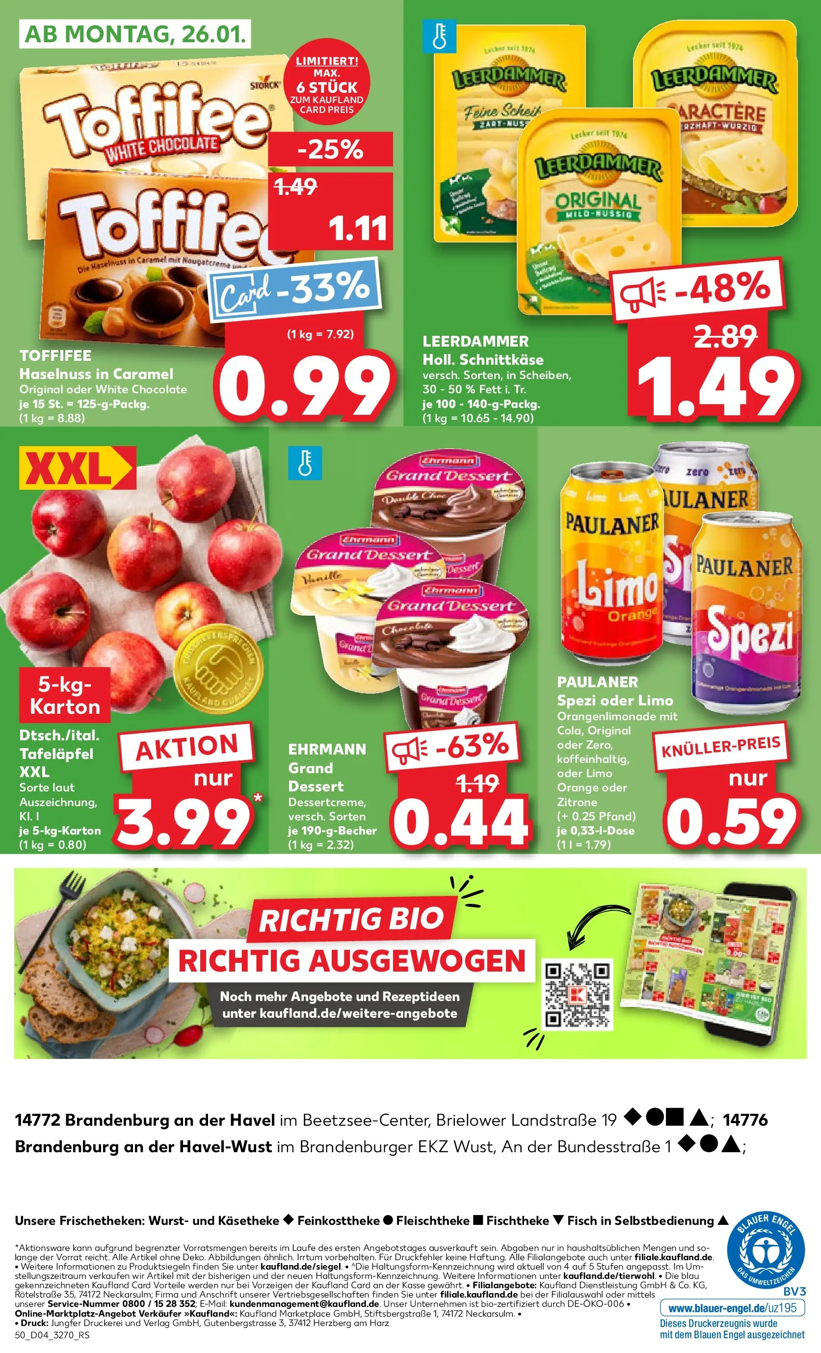 Prospekt Kaufland ab 22.01.2026 » Angebote Online zum Blättern | Seite: 50 | Produkte: Ehrmann grand dessert, Leerdammer, Zitrone, Wurst