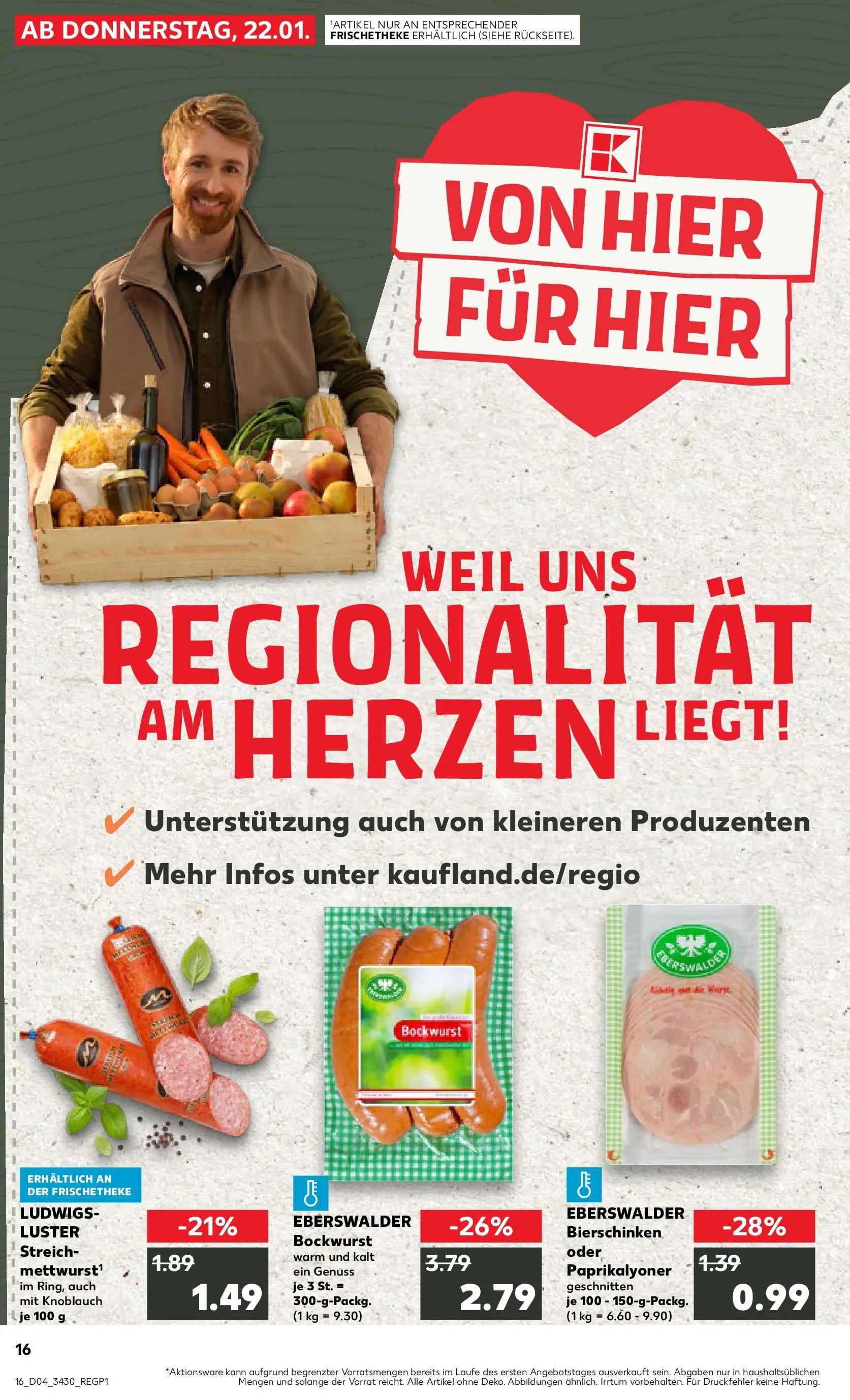 Prospekt Kaufland ab 22.01.2026 » Angebote Online zum Blättern | Seite: 1 | Produkte: Bockwurst, Knoblauch