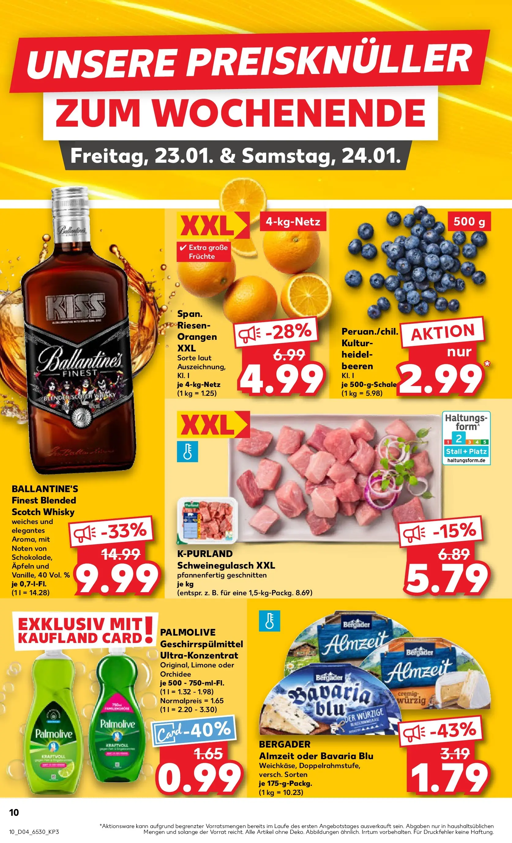 Prospekt Kaufland ab 22.01.2026 » Angebote Online zum Blättern | Seite: 12 | Produkte: Schweinegulasch, Whisky, Orangen, Geschirrspülmittel