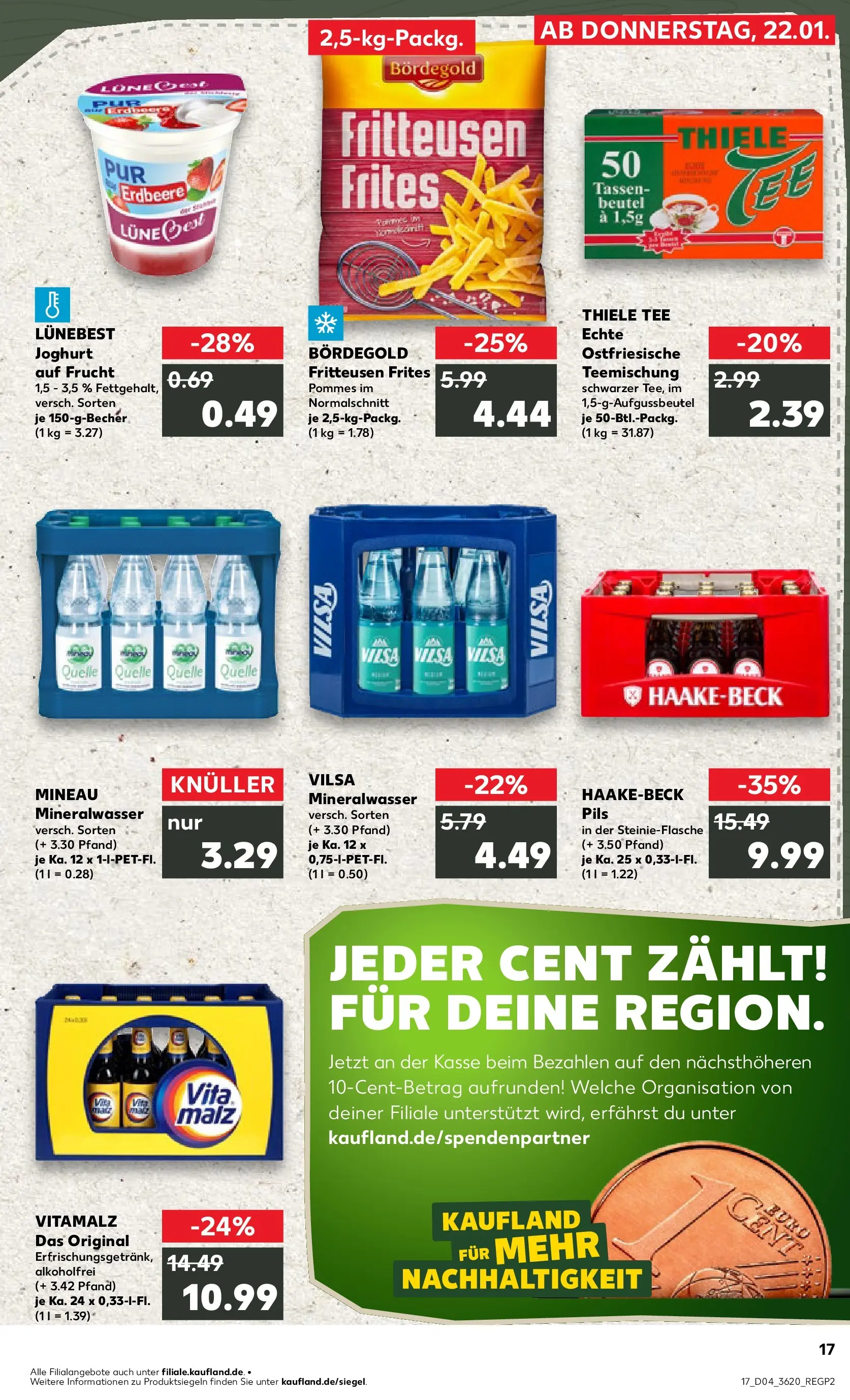 Prospekt Kaufland ab 22.01.2026 » Angebote Online zum Blättern | Seite: 17 | Produkte: Joghurt, Pils, Pommes, Tee