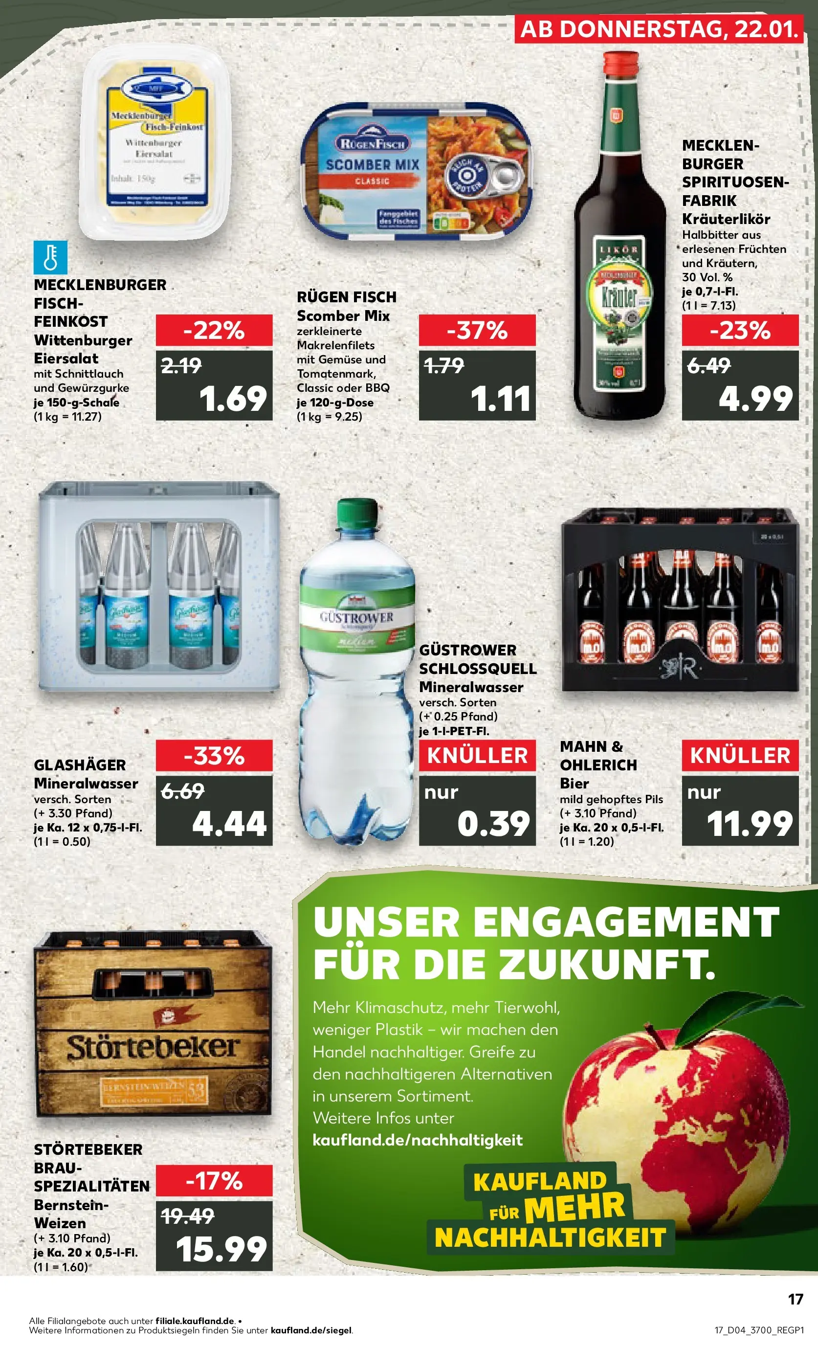 Prospekt Kaufland ab 22.01.2026 » Angebote Online zum Blättern | Seite: 17 | Produkte: Likör, Pils, Burger, Mineralwasser