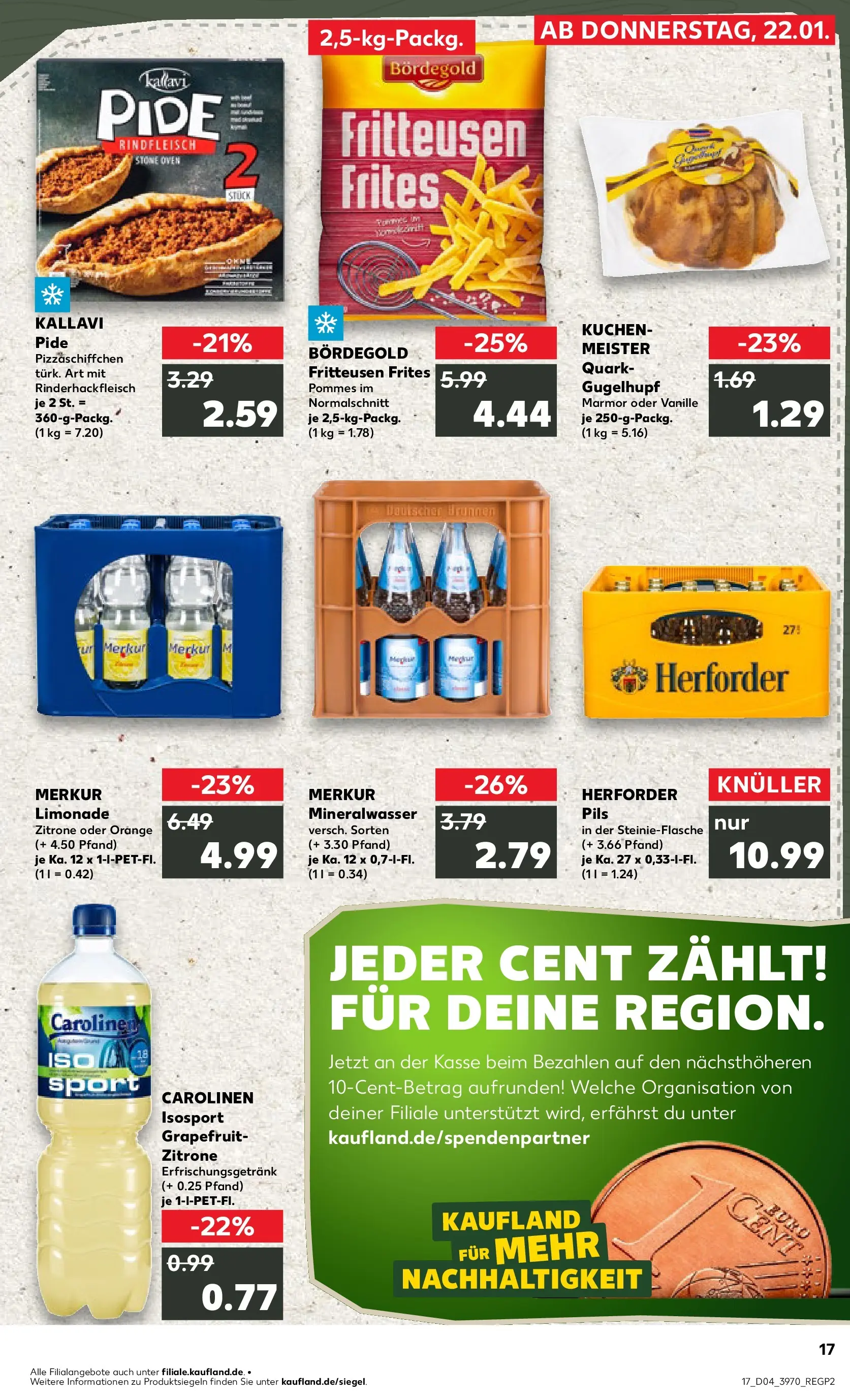 Prospekt Kaufland ab 22.01.2026 » Angebote Online zum Blättern | Seite: 17 | Produkte: Pils, Grapefruit, Zitrone, Rindfleisch