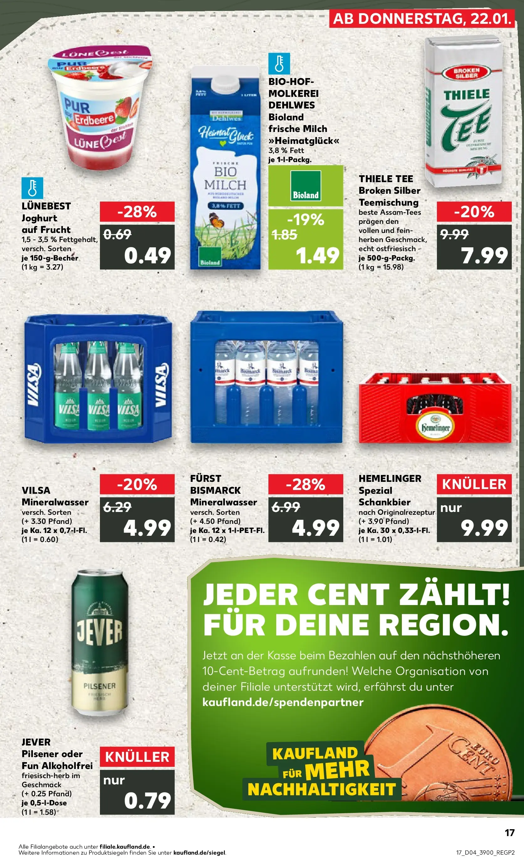 Prospekt Kaufland ab 22.01.2026 » Angebote Online zum Blättern | Seite: 2 | Produkte: Milch, Joghurt, Mineralwasser, Tee