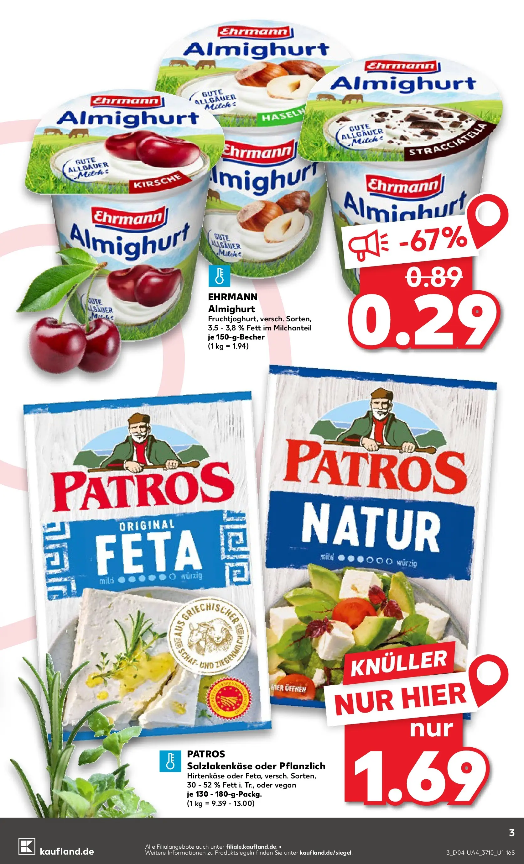 Prospekt Kaufland ab 22.01.2026 » Angebote Online zum Blättern | Seite: 5 | Produkte: Ehrmann almighurt, Feta, Milch, Patros