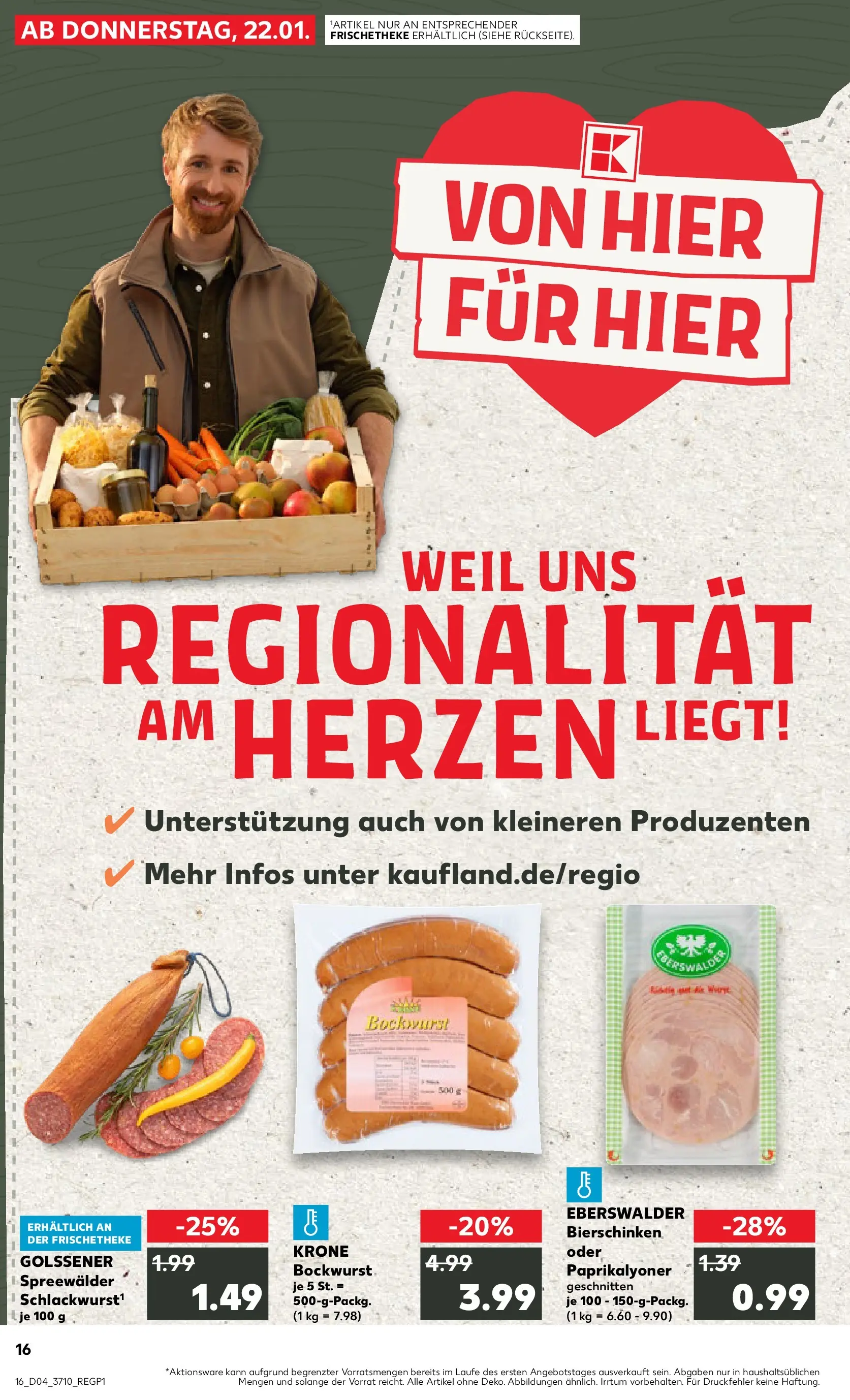 Prospekt Kaufland ab 22.01.2026 » Angebote Online zum Blättern | Seite: 1 | Produkte: Bockwurst