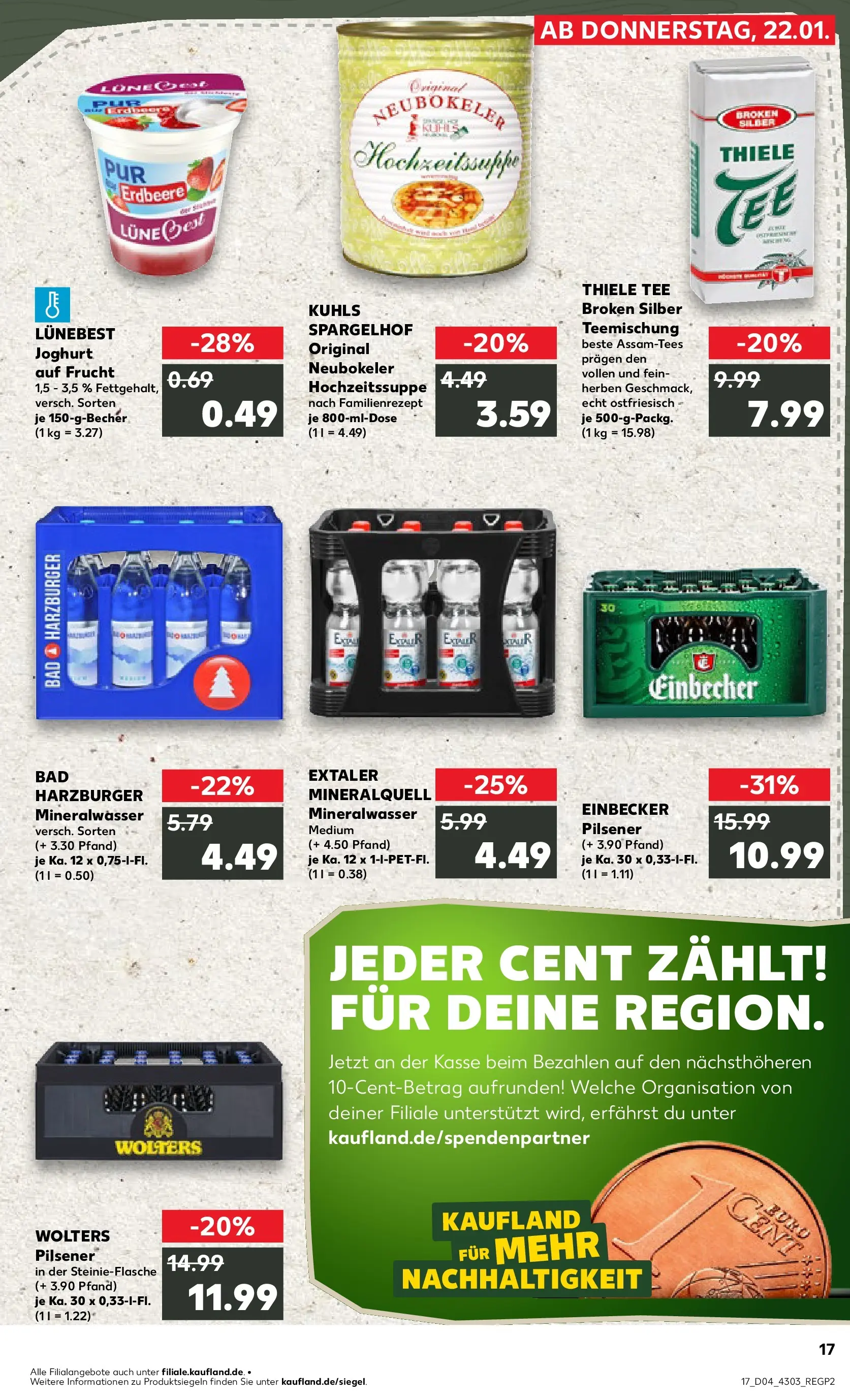 Prospekt Kaufland ab 22.01.2026 » Angebote Online zum Blättern | Seite: 17 | Produkte: Joghurt, Bad, Mineralwasser, Tee