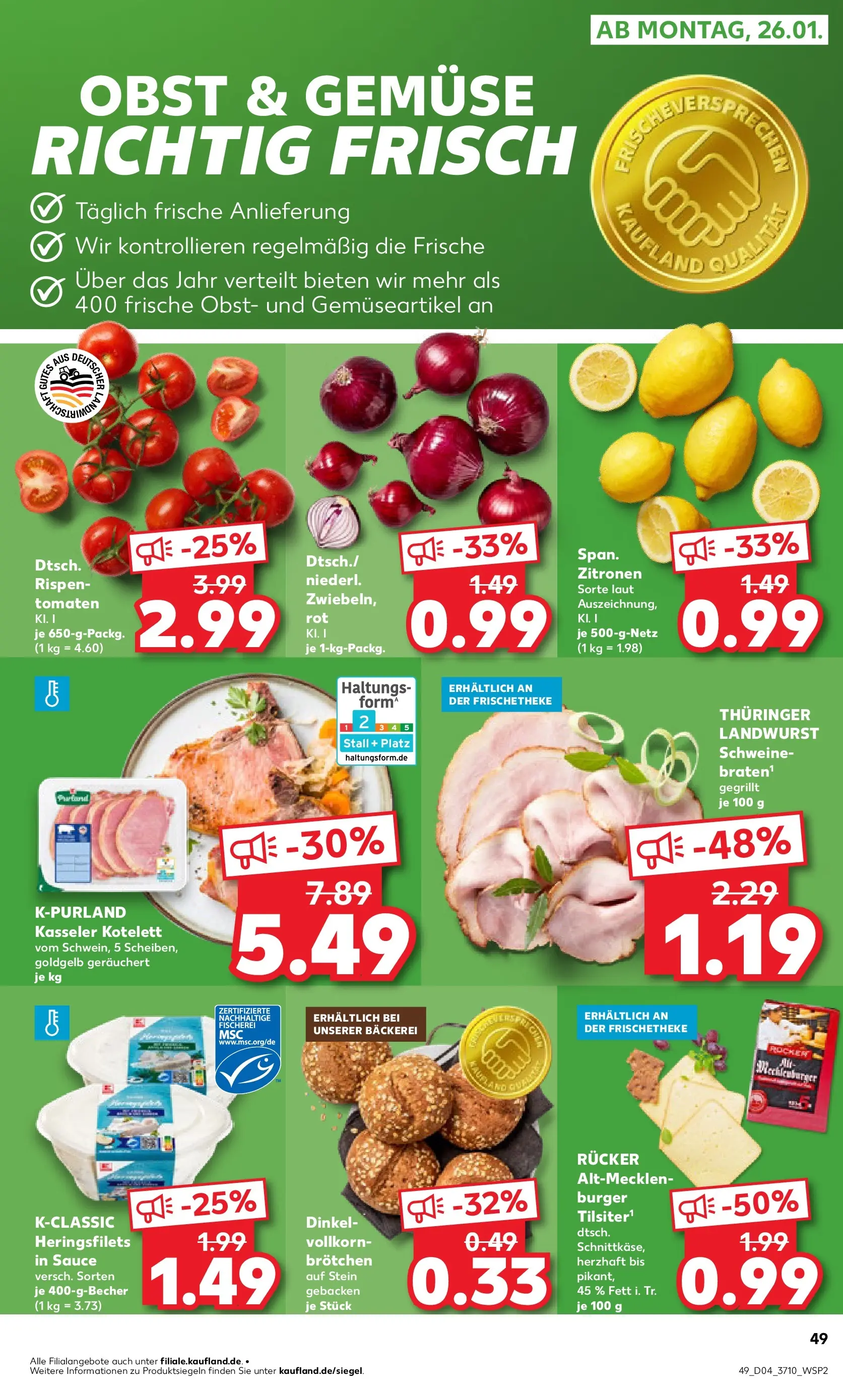 Prospekt Kaufland ab 22.01.2026 » Angebote Online zum Blättern | Seite: 65 | Produkte: Bäckerei, Burger, Tomaten, Obst