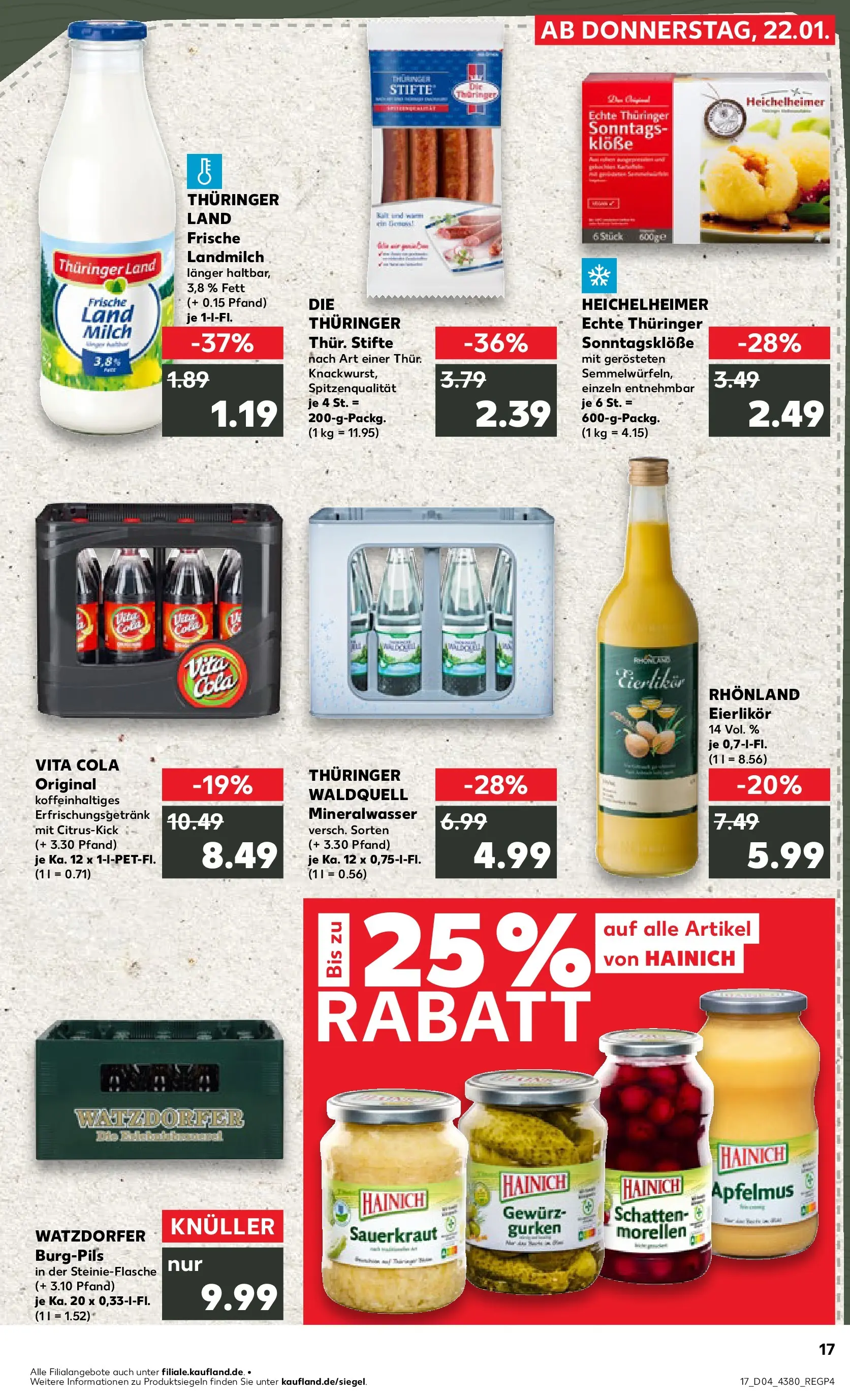 Prospekt Kaufland ab 22.01.2026 » Angebote Online zum Blättern | Seite: 2 | Produkte: Milch, Apple, Vita cola, Gurken