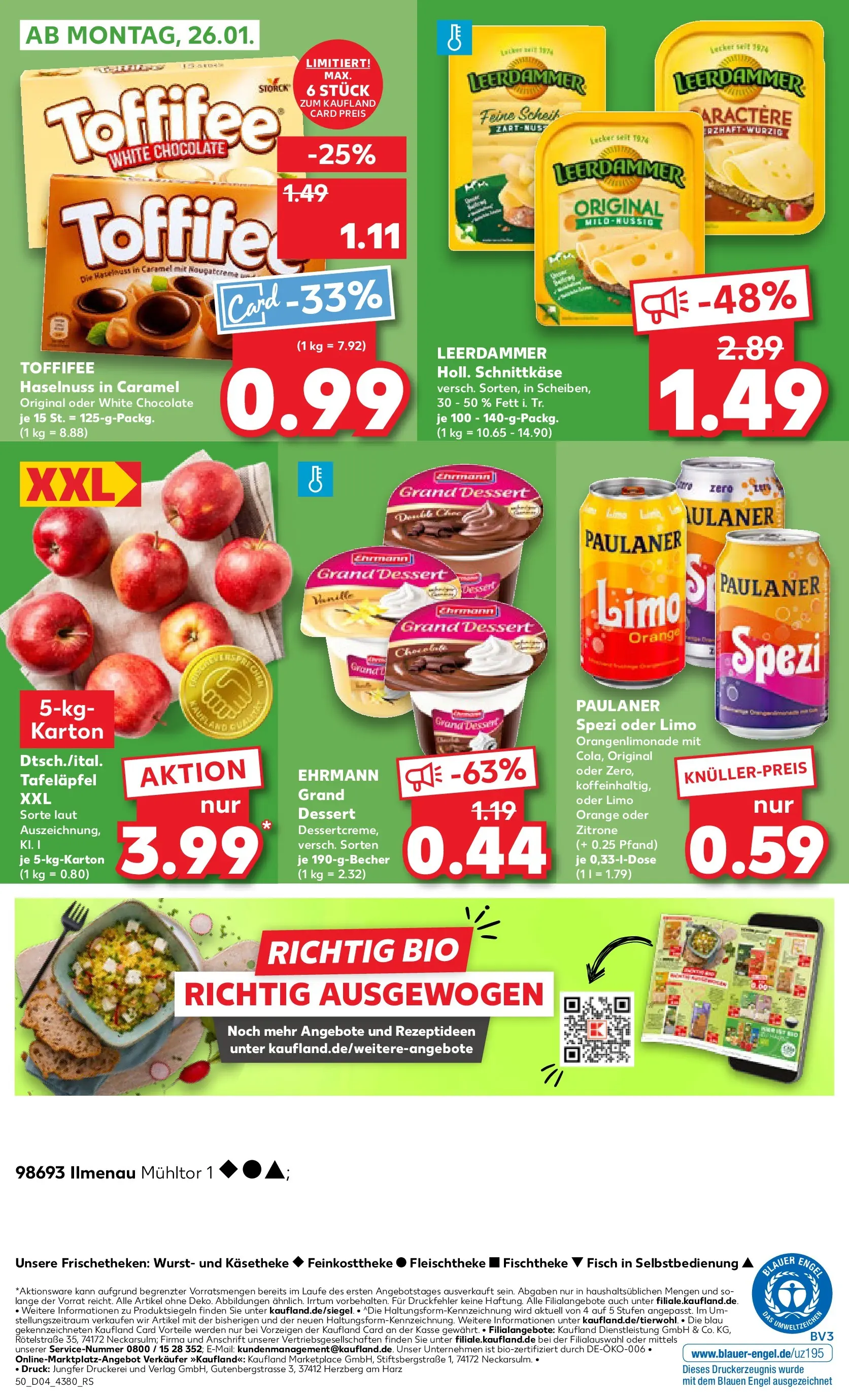 Prospekt Kaufland ab 22.01.2026 » Angebote Online zum Blättern | Seite: 50 | Produkte: Ehrmann grand dessert, Zitrone, Wurst, Paulaner
