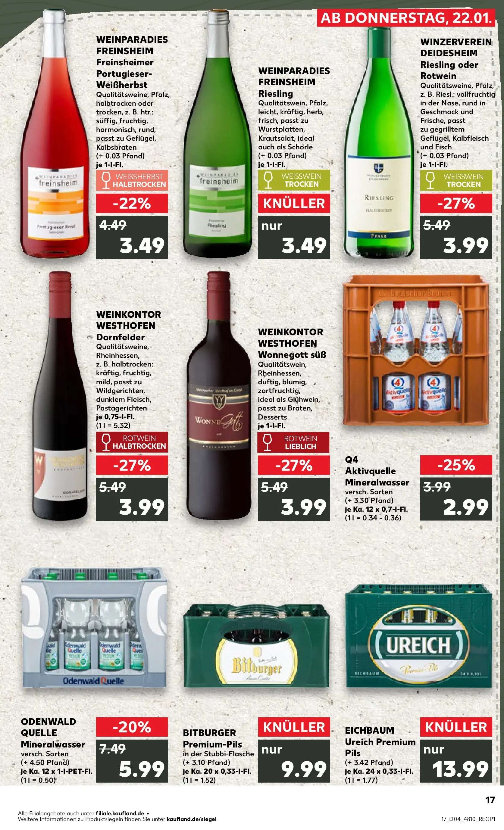 Prospekt Kaufland ab 22.01.2026 » Angebote Online zum Blättern | Seite: 2 | Produkte: Bitburger, Rotwein, Mineralwasser, Fisch