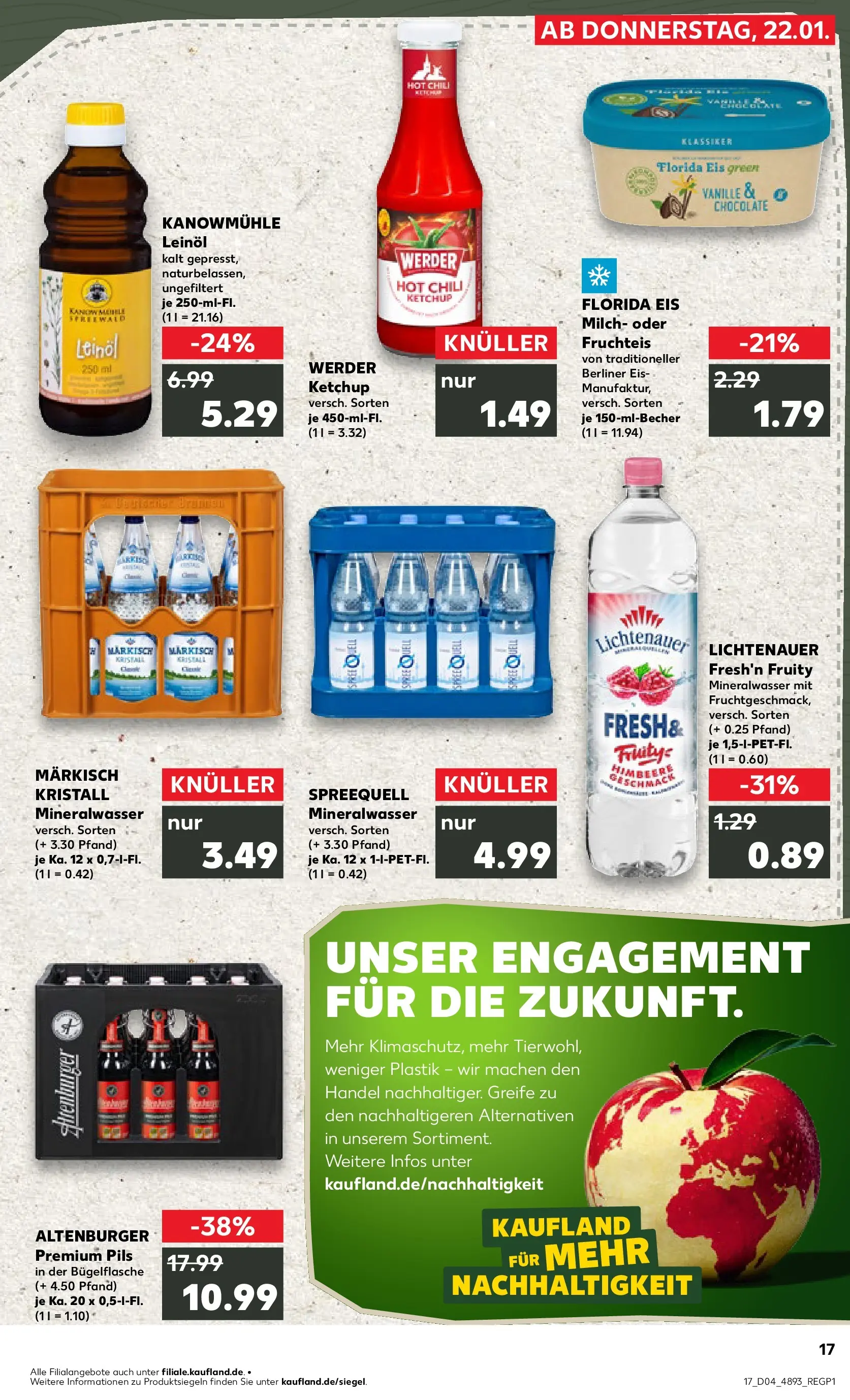 Prospekt Kaufland ab 22.01.2026 » Angebote Online zum Blättern | Seite: 17 | Produkte: Berliner, Milch, Mineralwasser, Himbeere