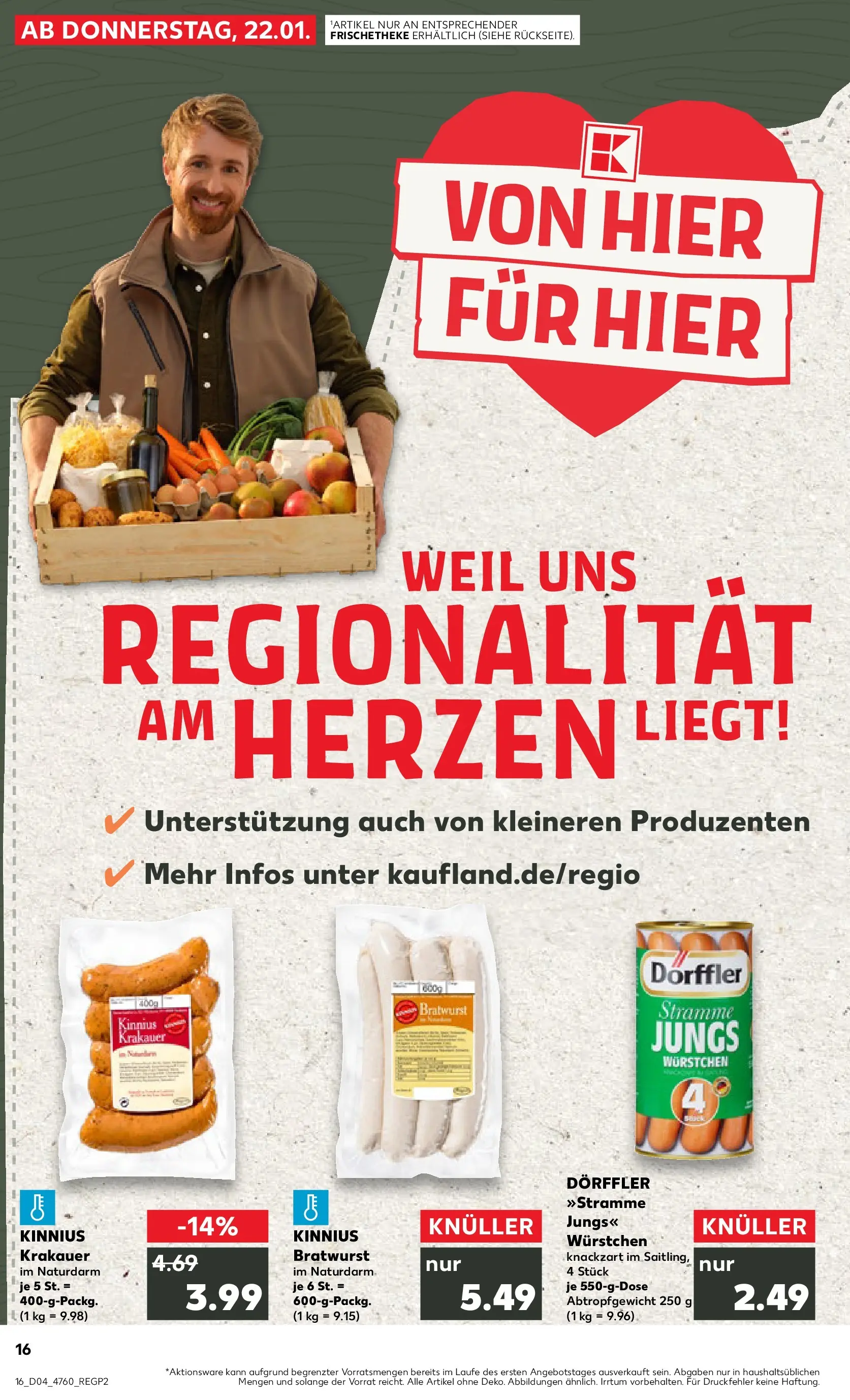 Prospekt Kaufland ab 22.01.2026 » Angebote Online zum Blättern | Seite: 1 | Produkte: Bratwurst