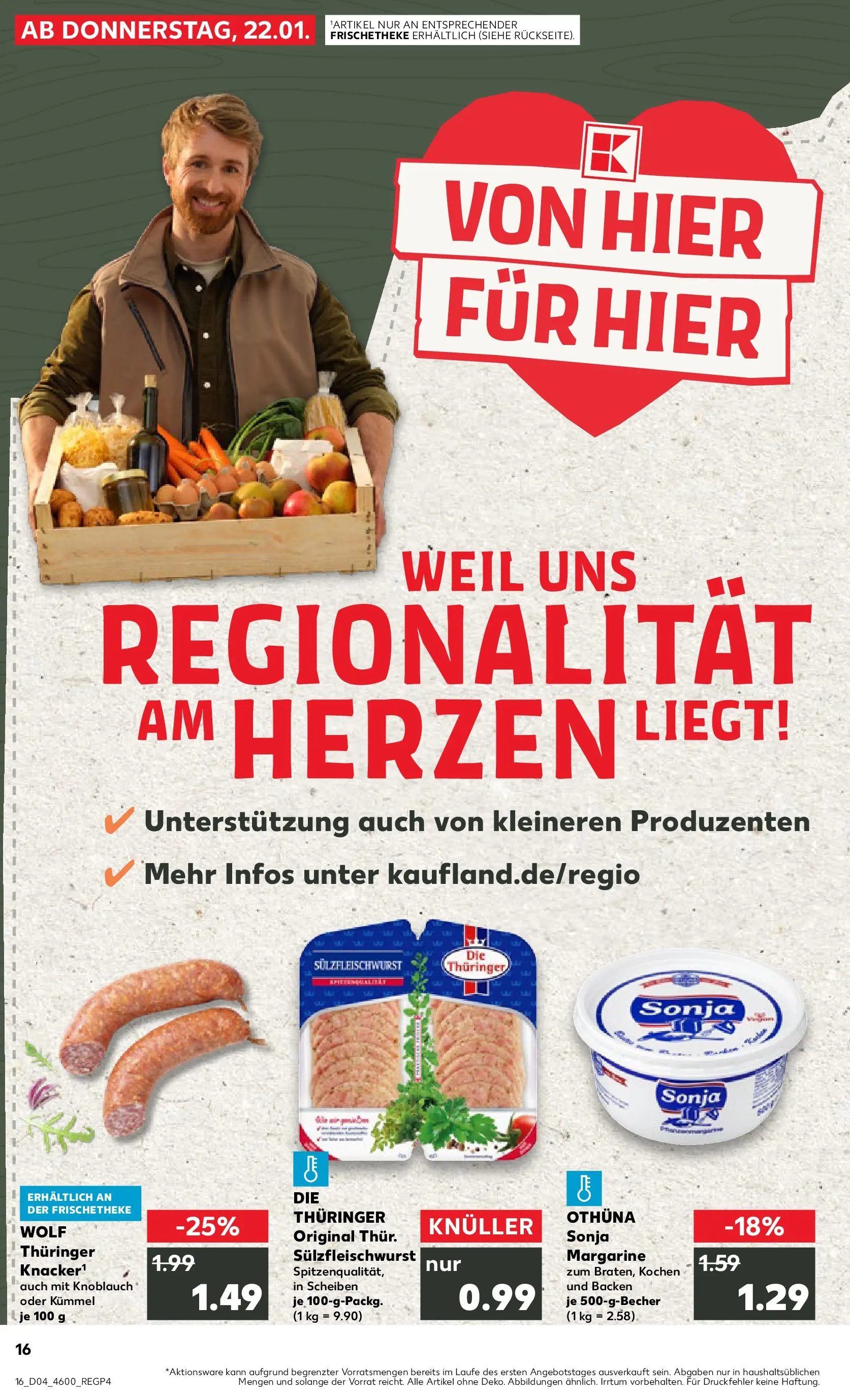 Prospekt Kaufland ab 22.01.2026 » Angebote Online zum Blättern | Seite: 16 | Produkte: Margarine, Knoblauch