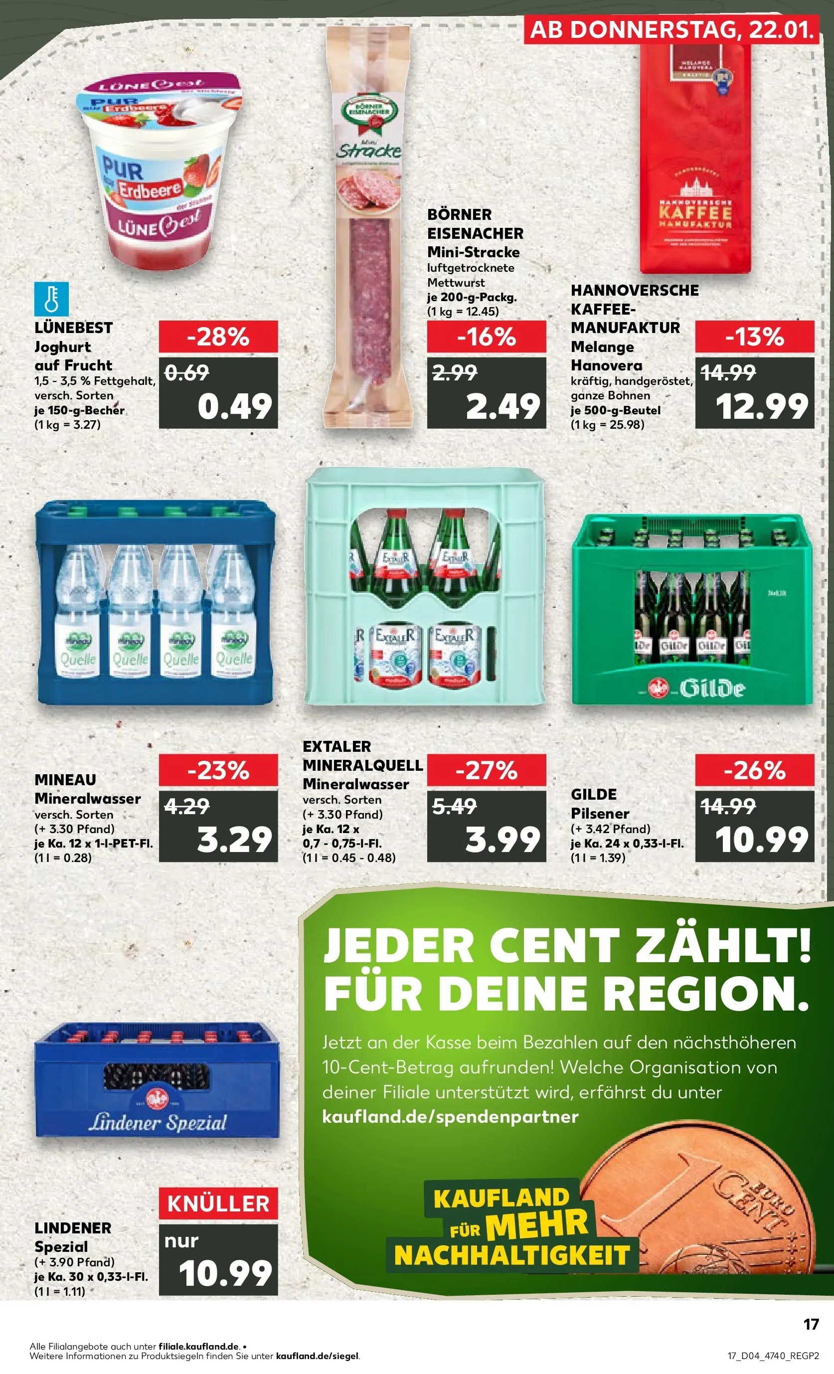 Prospekt Kaufland ab 22.01.2026 » Angebote Online zum Blättern | Seite: 2 | Produkte: Joghurt, Kaffee, Mineralwasser