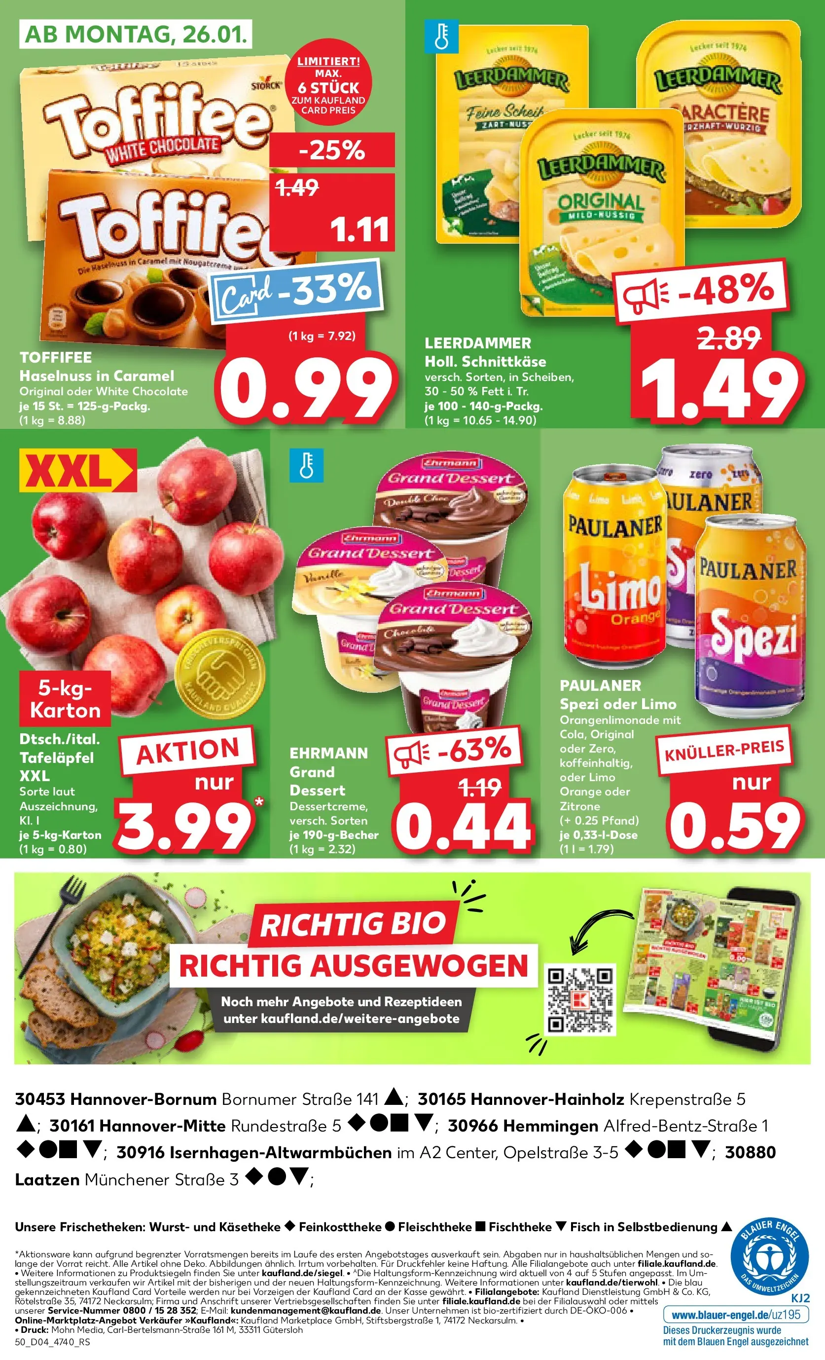 Prospekt Kaufland ab 22.01.2026 » Angebote Online zum Blättern | Seite: 50 | Produkte: Zitrone, Wurst, Toffifee, Paulaner