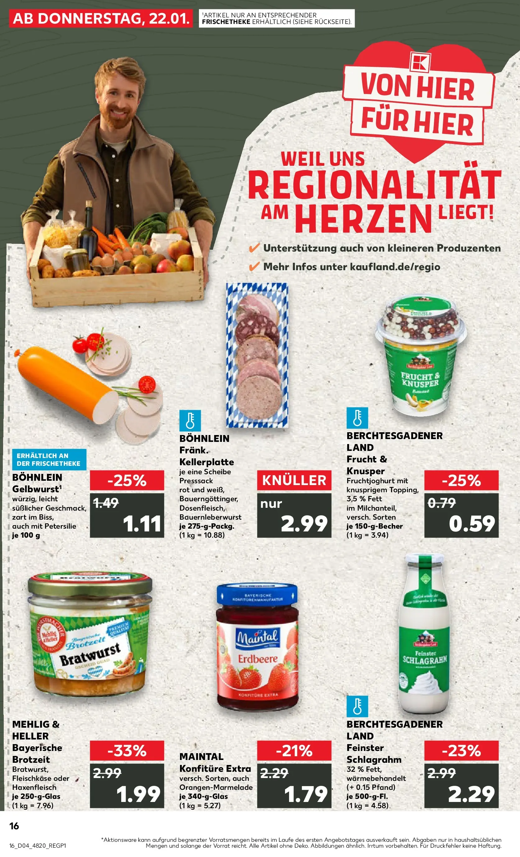 Prospekt Kaufland ab 22.01.2026 » Angebote Online zum Blättern | Seite: 1 | Produkte: Theke, Bratwurst, Fruchtjoghurt, Petersilie
