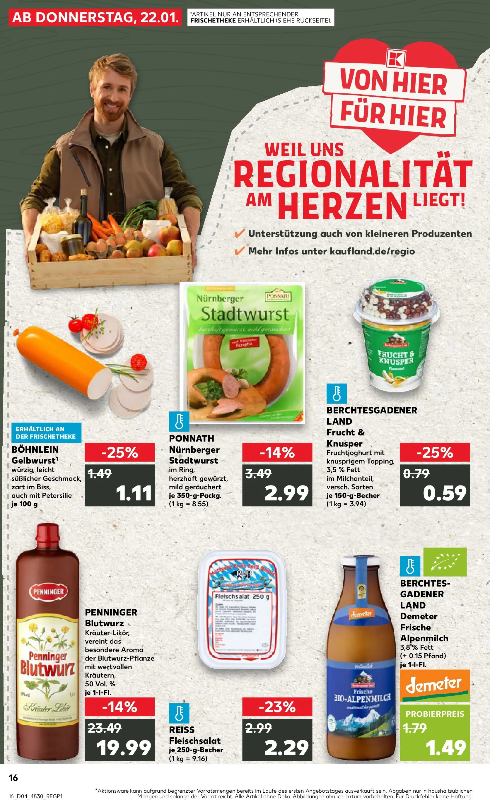 Prospekt Kaufland ab 22.01.2026 » Angebote Online zum Blättern | Seite: 16 | Produkte: Fruchtjoghurt, Petersilie