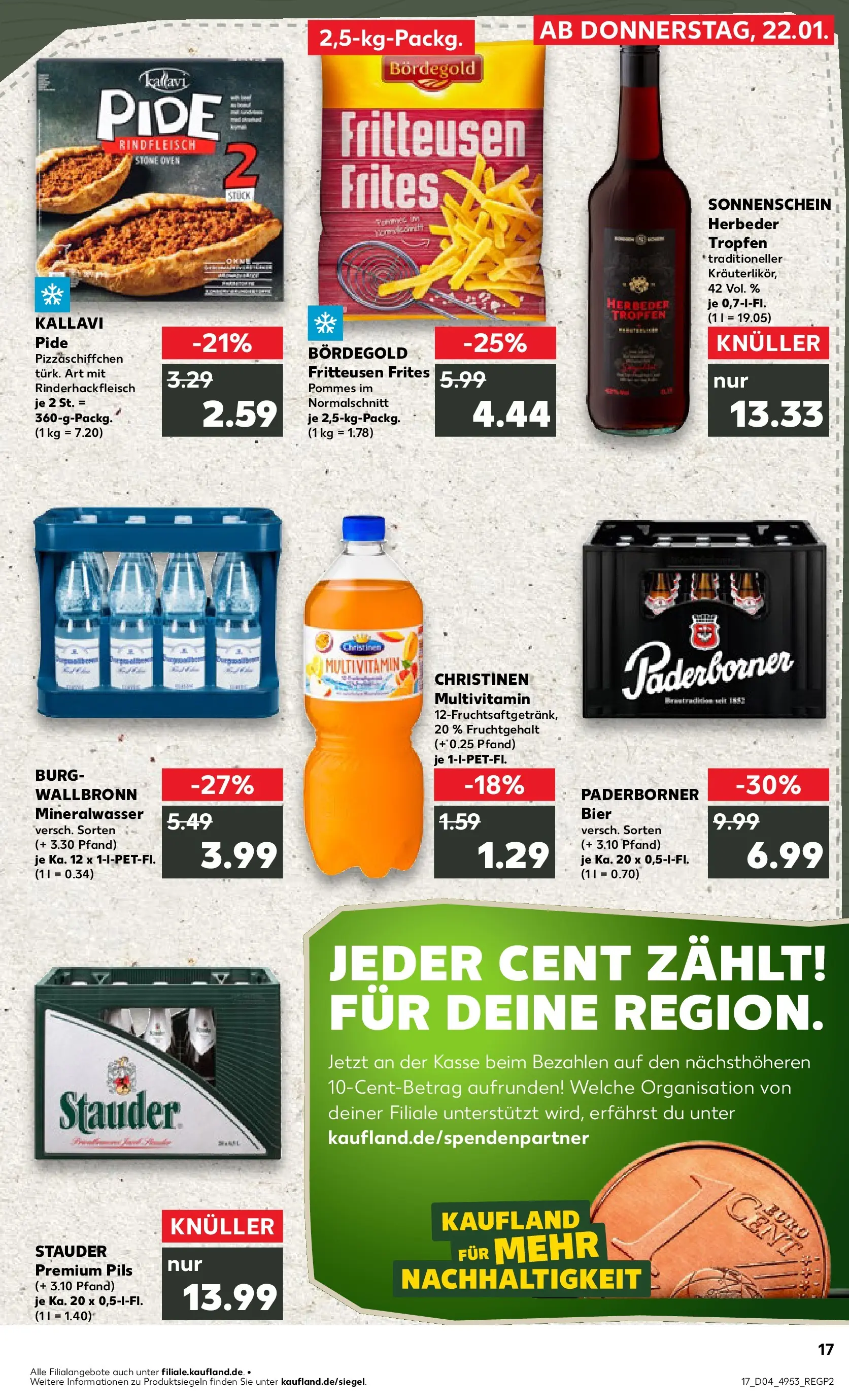 Prospekt Kaufland ab 22.01.2026 » Angebote Online zum Blättern | Seite: 2 | Produkte: Pils, Pommes, Pizza, Rindfleisch