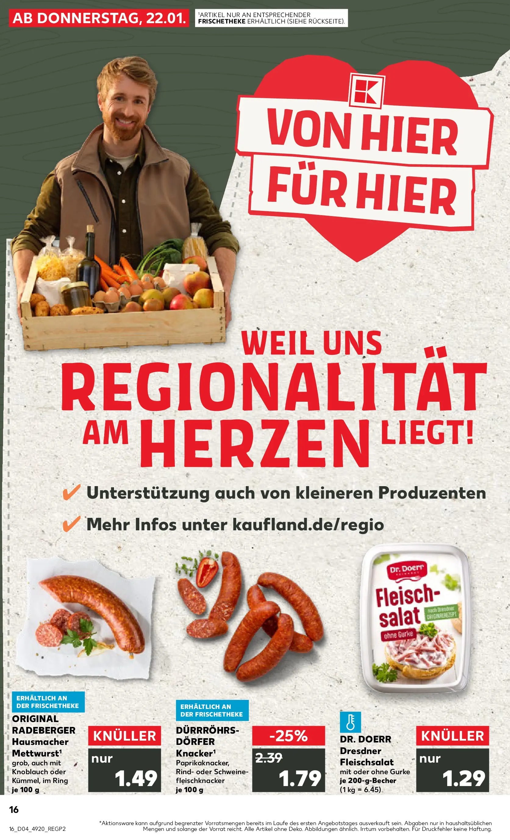 Prospekt Kaufland ab 22.01.2026 » Angebote Online zum Blättern | Seite: 1 | Produkte: Knoblauch, Fleisch, Salat