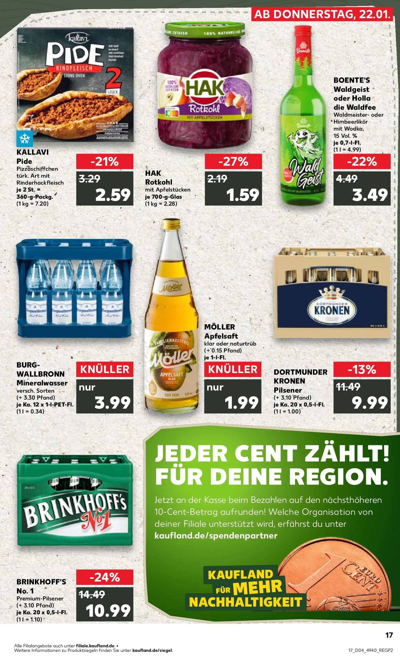Prospekt Kaufland ab 22.01.2026 » Angebote Online zum Blättern | Seite: 2 | Produkte: Rotkohl, Apfelsaft, Mineralwasser, Rindfleisch