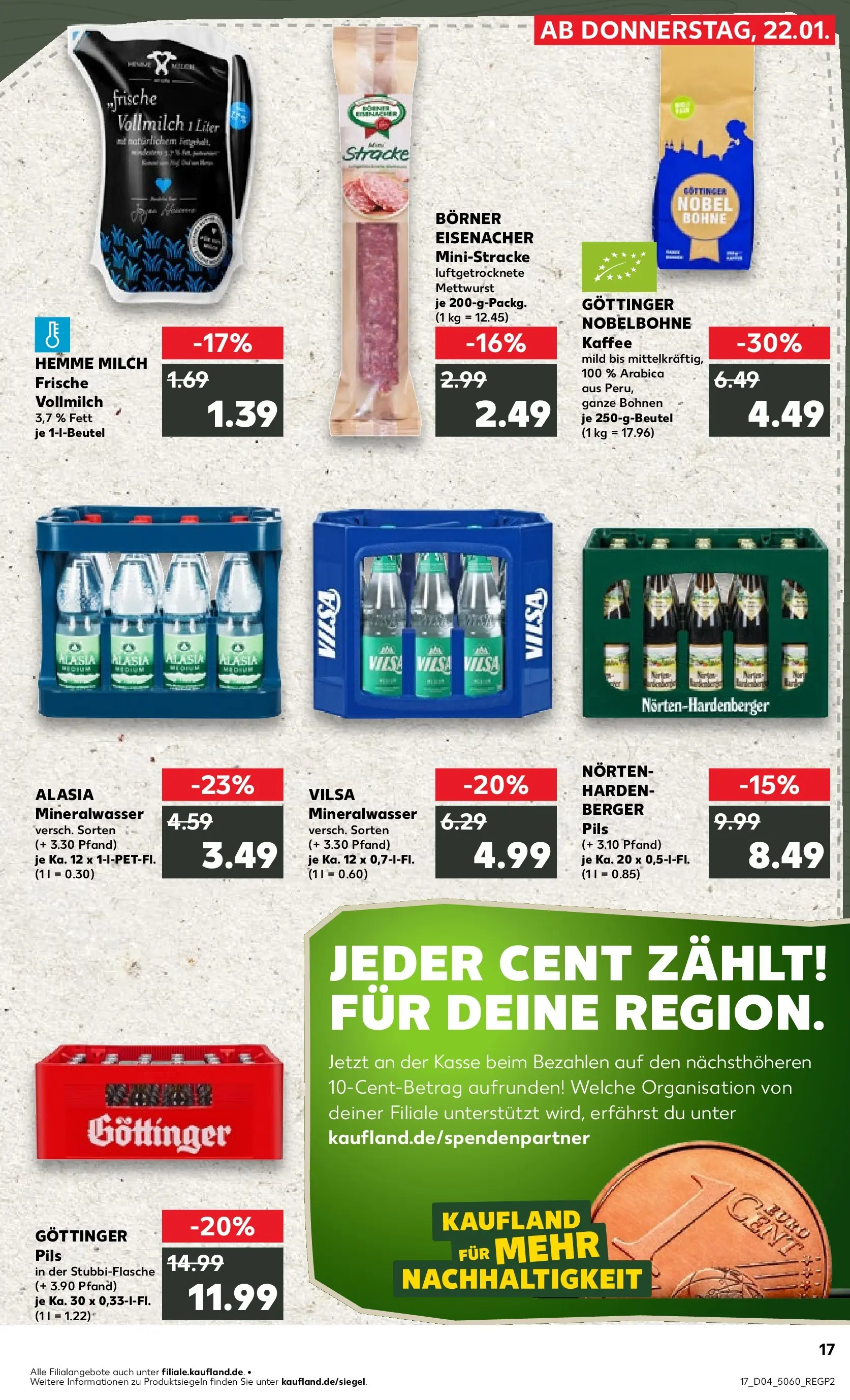 Prospekt Kaufland ab 22.01.2026 » Angebote Online zum Blättern | Seite: 25 | Produkte: Milch, Kaffee, Pils, Mineralwasser