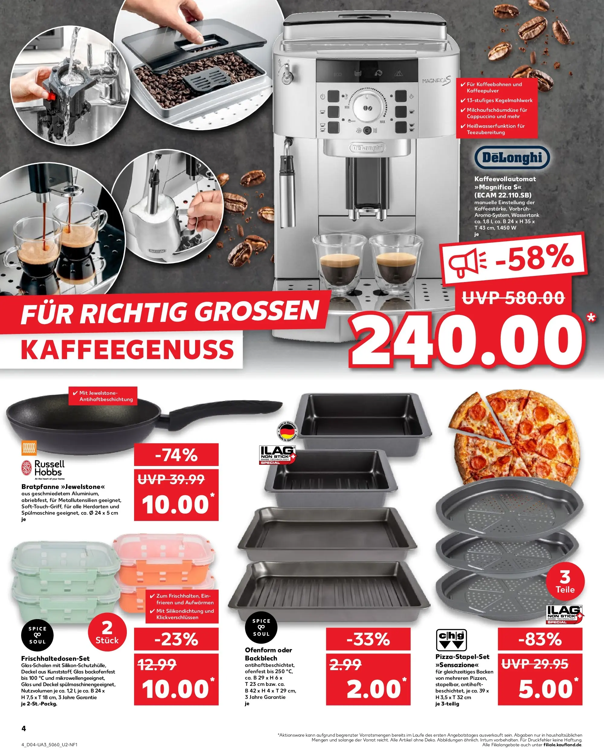 Prospekt Kaufland ab 22.01.2026 » Angebote Online zum Blättern | Seite: 4 | Produkte: Pizza, Kaffeevollautomat
