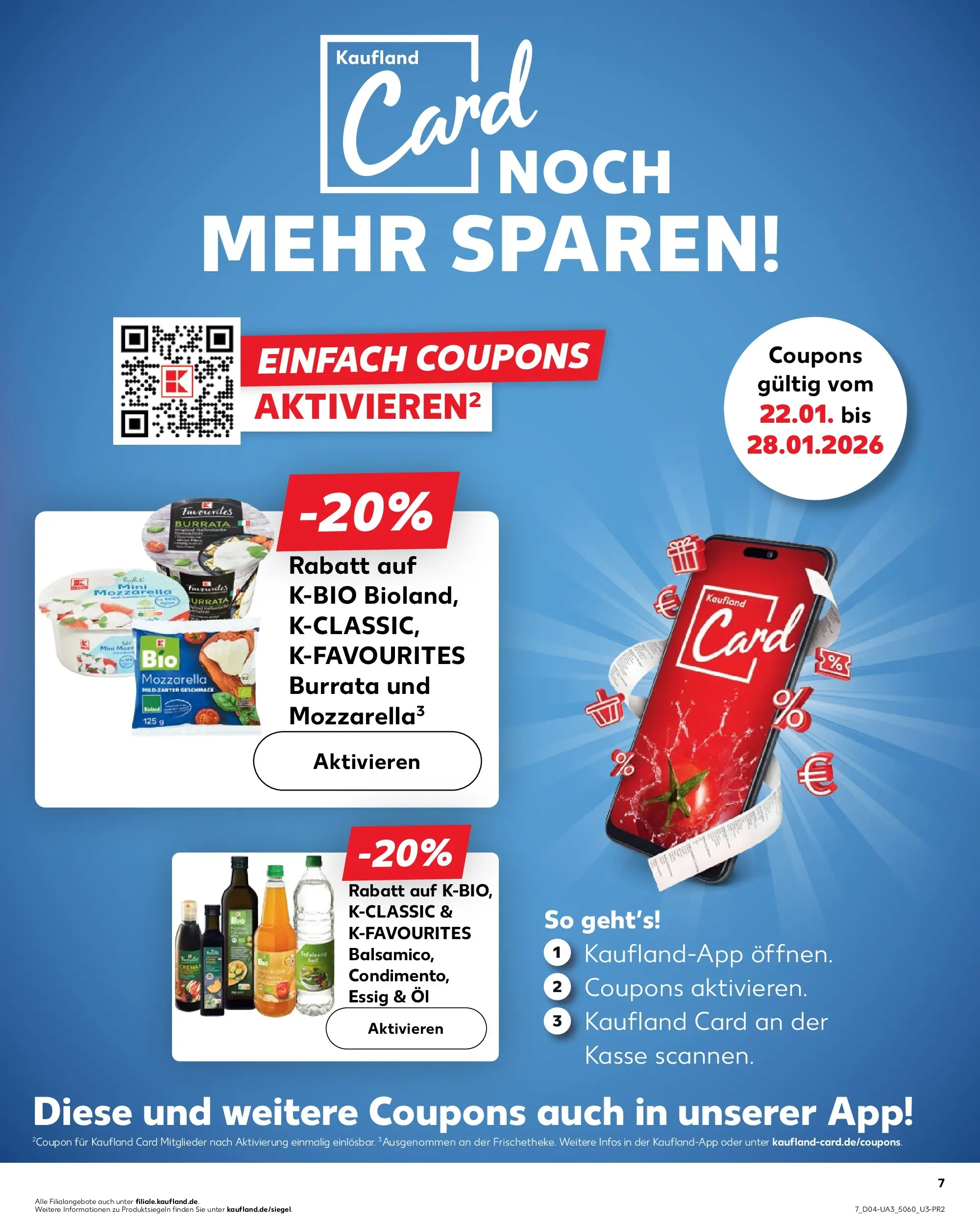 Prospekt Kaufland ab 22.01.2026 » Angebote Online zum Blättern | Seite: 7 | Produkte: Öl, Essig, Mozzarella, Burrata