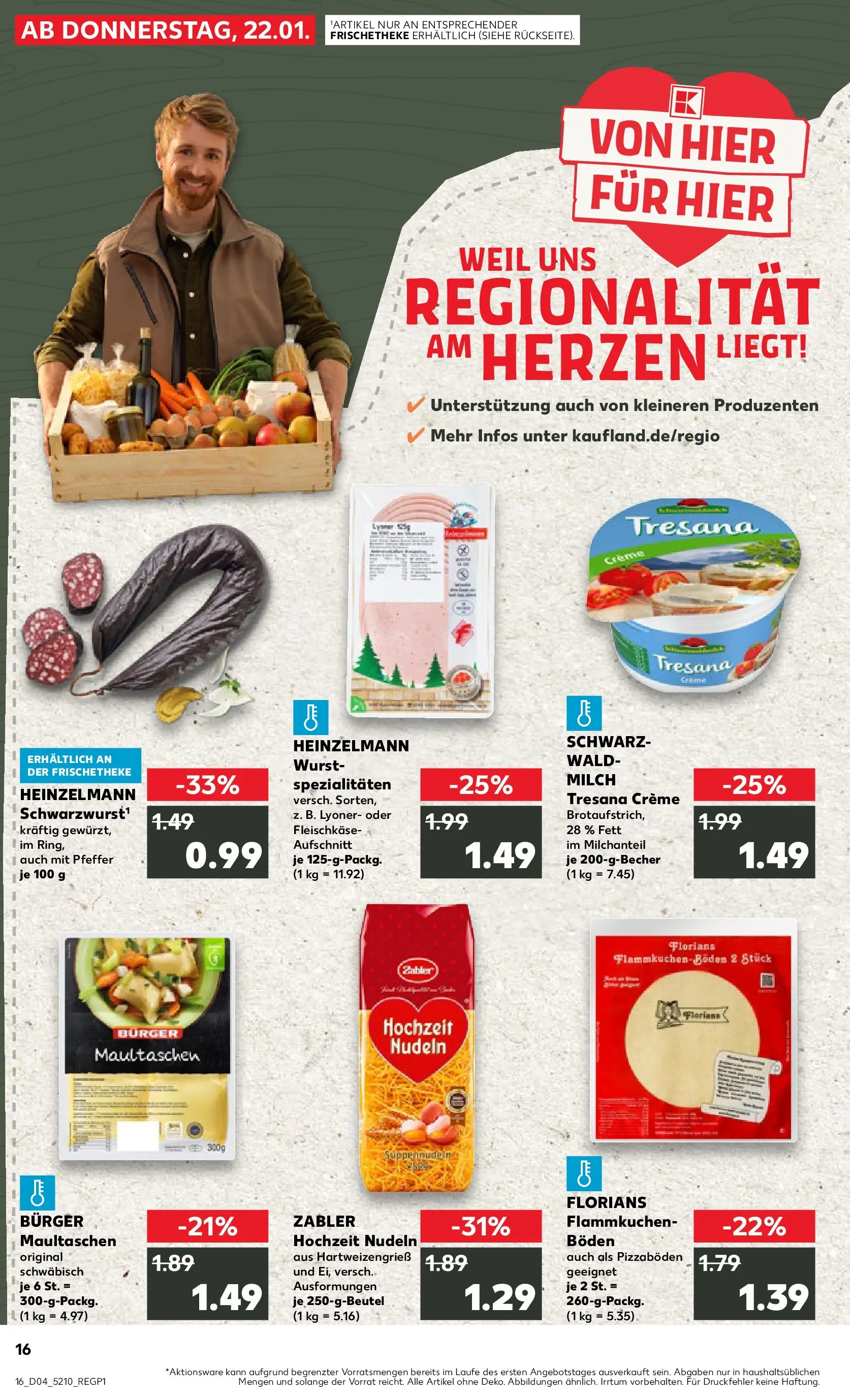 Prospekt Kaufland ab 22.01.2026 » Angebote Online zum Blättern | Seite: 1 | Produkte: Milch, Creme, Wurst, Maultaschen