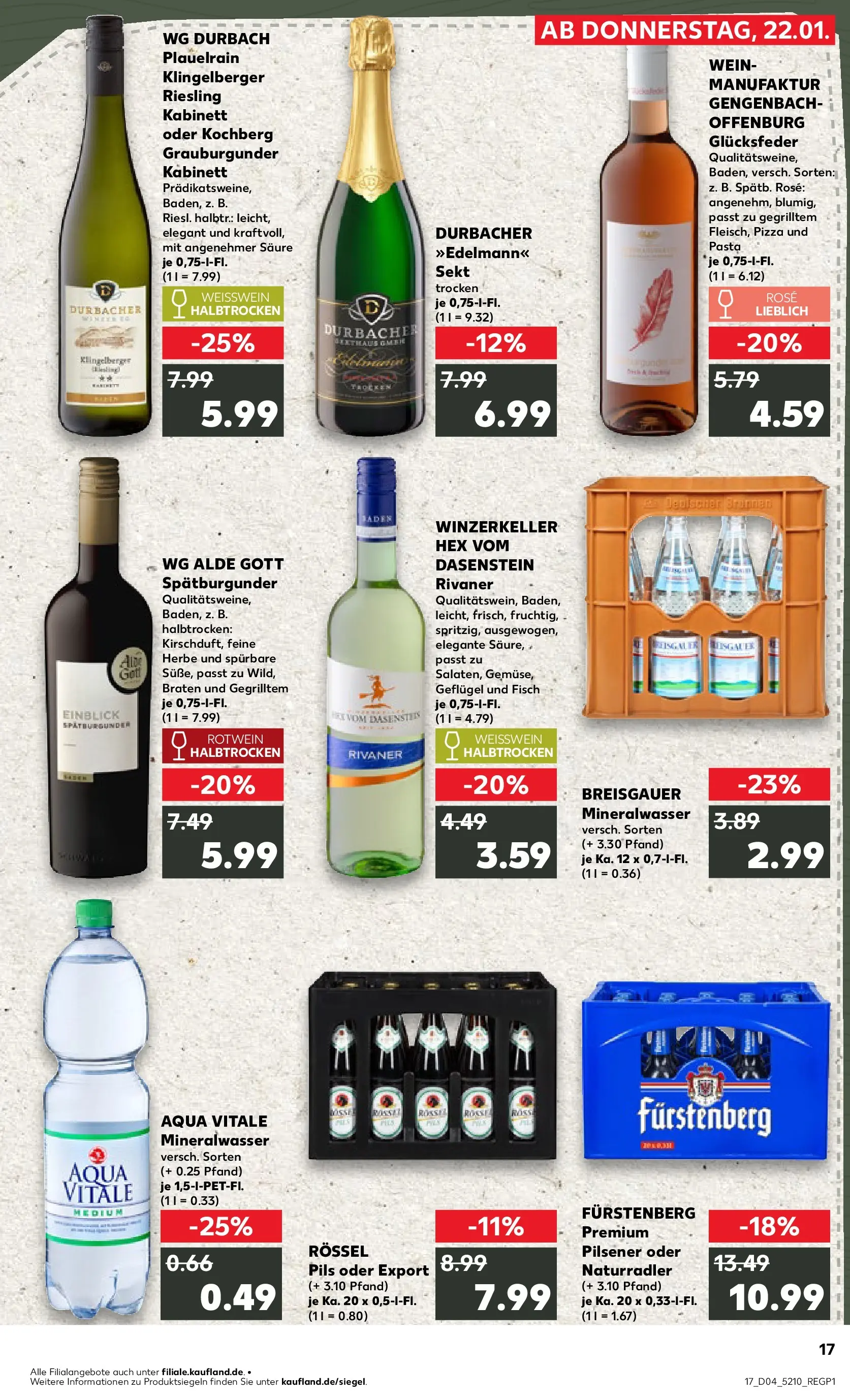 Prospekt Kaufland ab 22.01.2026 » Angebote Online zum Blättern | Seite: 2 | Produkte: Rotwein, Weißwein trocken, Pils, Mineralwasser