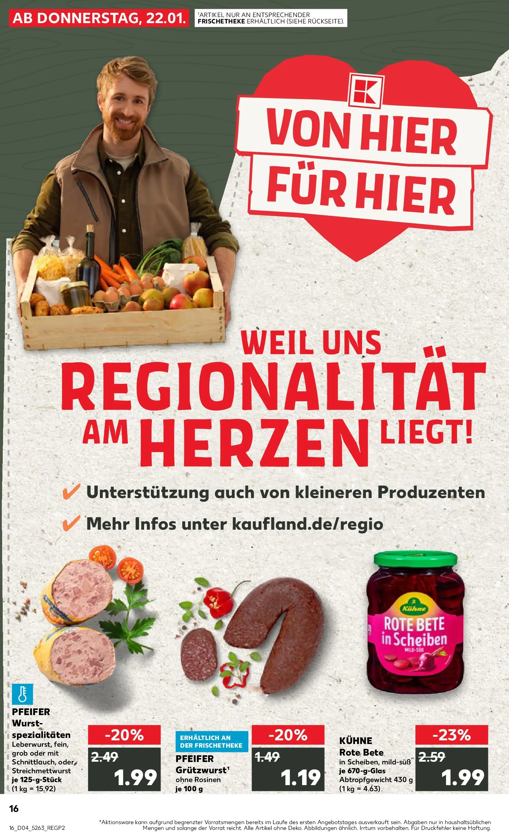 Prospekt Kaufland ab 22.01.2026 » Angebote Online zum Blättern | Seite: 1 | Produkte: Rosinen, Wurst