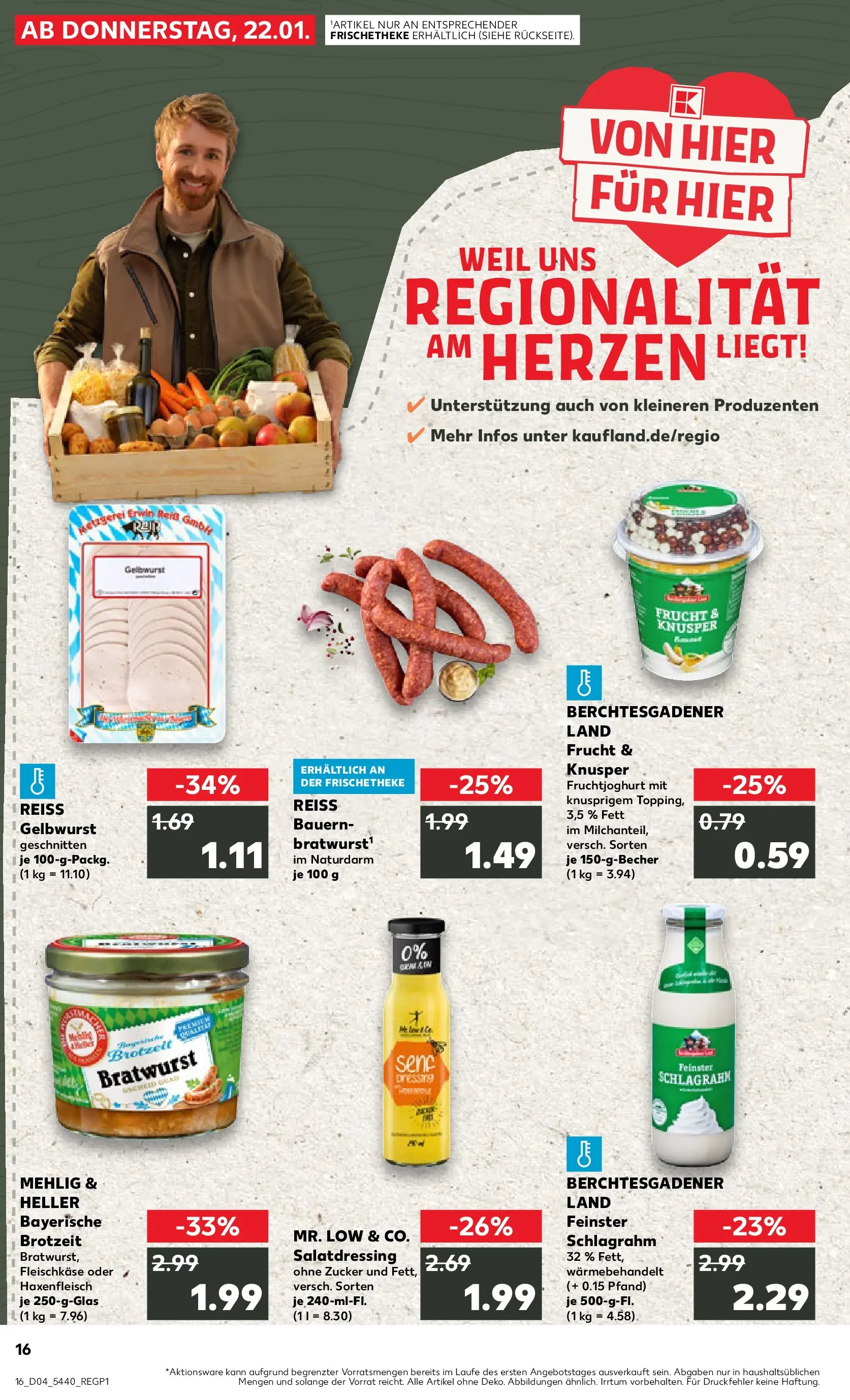 Prospekt Kaufland ab 22.01.2026 » Angebote Online zum Blättern | Seite: 1 | Produkte: Bratwurst, Fruchtjoghurt, Zucker