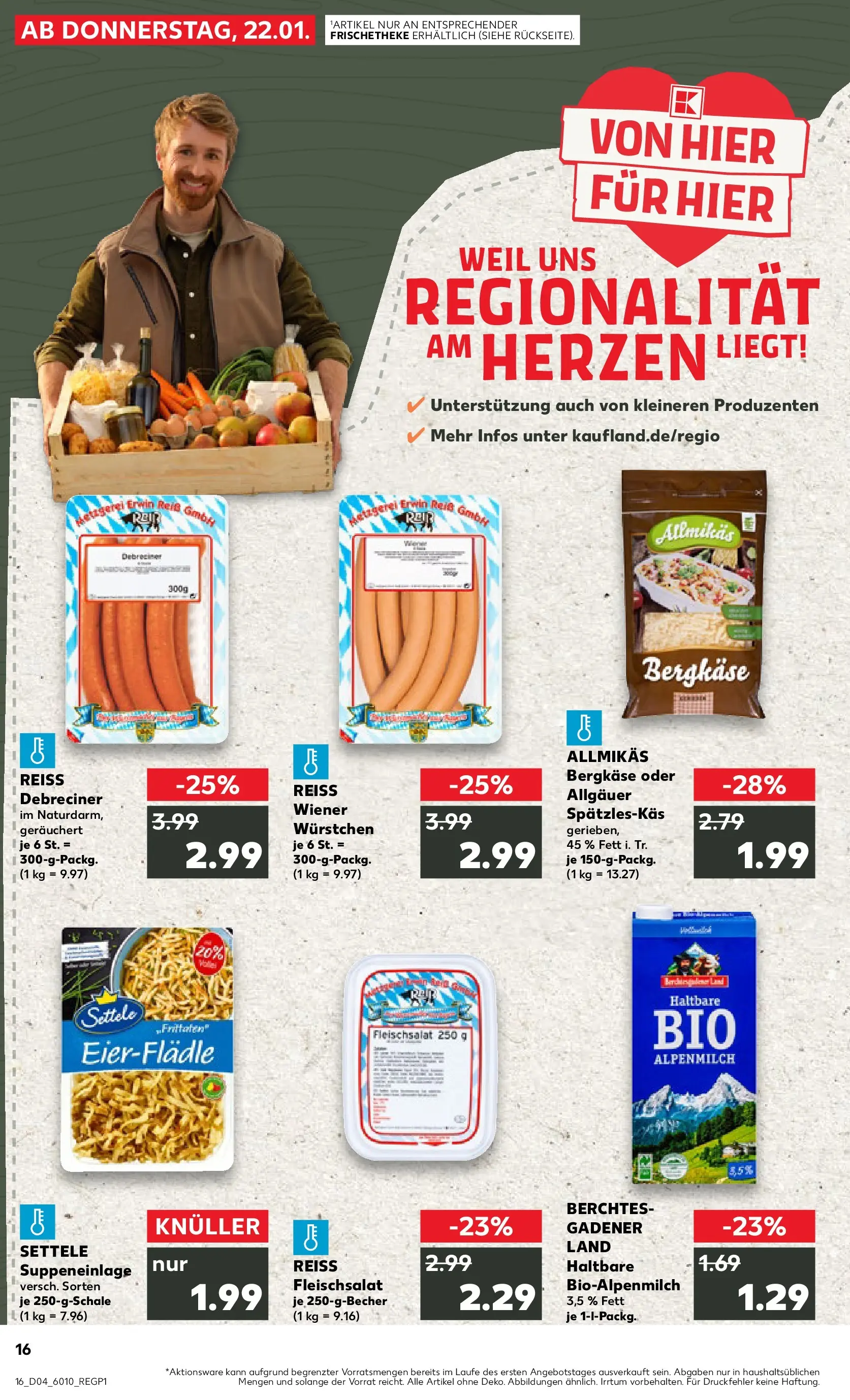 Prospekt Kaufland ab 22.01.2026 » Angebote Online zum Blättern | Seite: 16 | Produkte: Wiener wurstchen, Theke, Reis