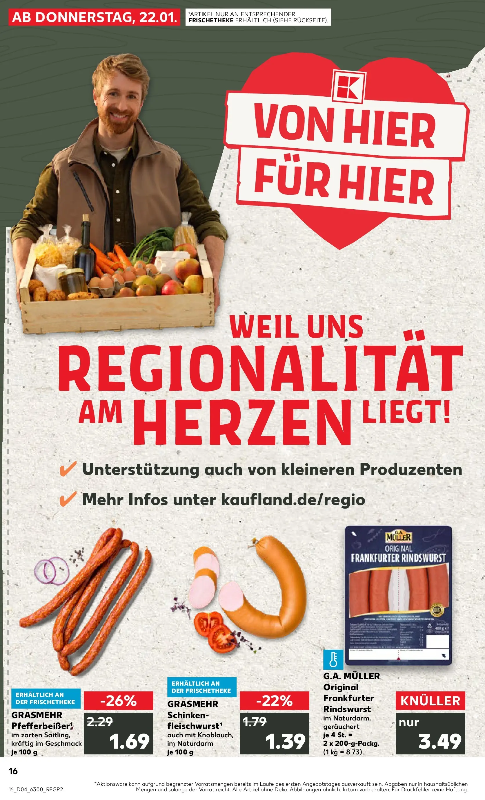 Prospekt Kaufland ab 22.01.2026 » Angebote Online zum Blättern | Seite: 16 | Produkte: Schinken