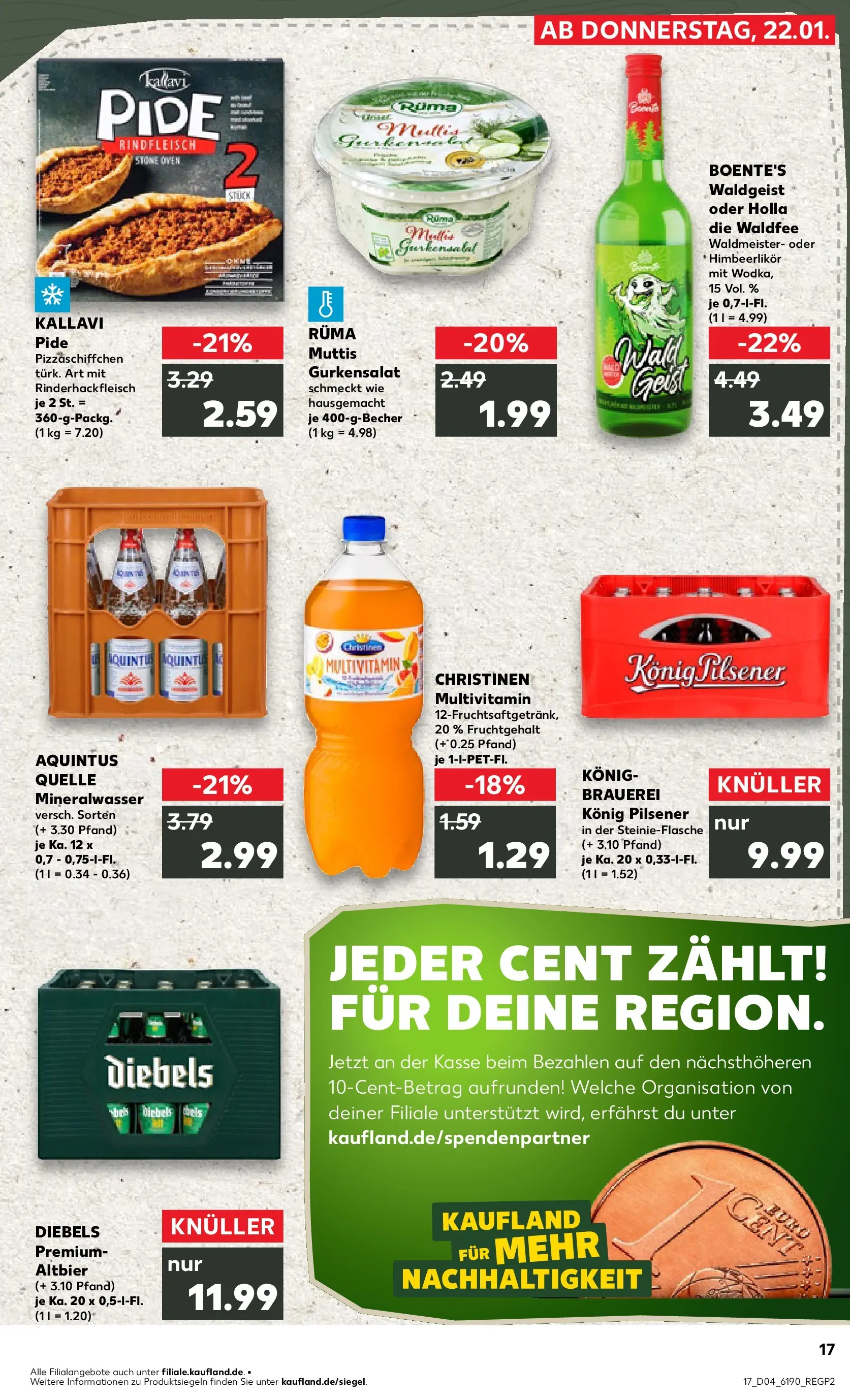 Prospekt Kaufland ab 22.01.2026 » Angebote Online zum Blättern | Seite: 2 | Produkte: Konig pilsener, Mineralwasser, Diebels, Pizza