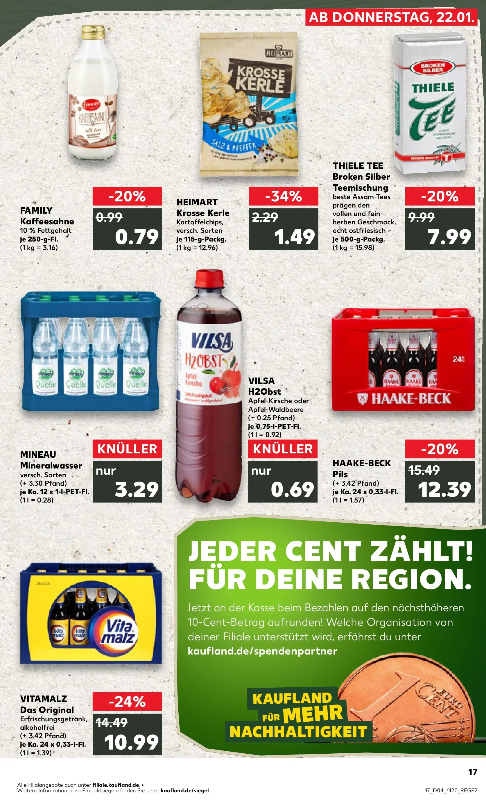 Prospekt Kaufland ab 22.01.2026 » Angebote Online zum Blättern | Seite: 17 | Produkte: Mineralwasser, Salz, Pfeffer, Chips