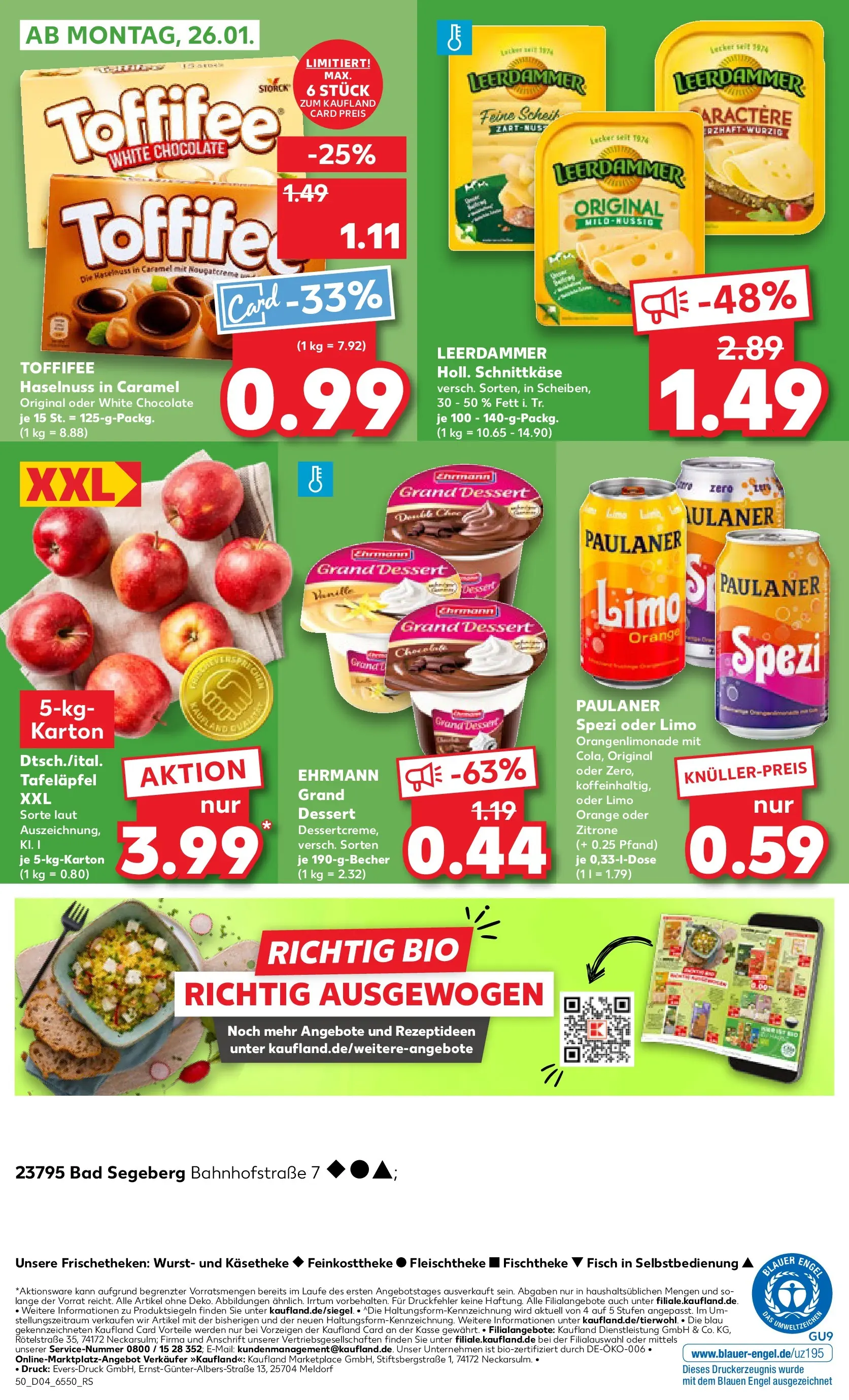 Prospekt Kaufland ab 22.01.2026 » Angebote Online zum Blättern | Seite: 50 | Produkte: Paulaner spezi, Leerdammer, Toffifee, Paulaner