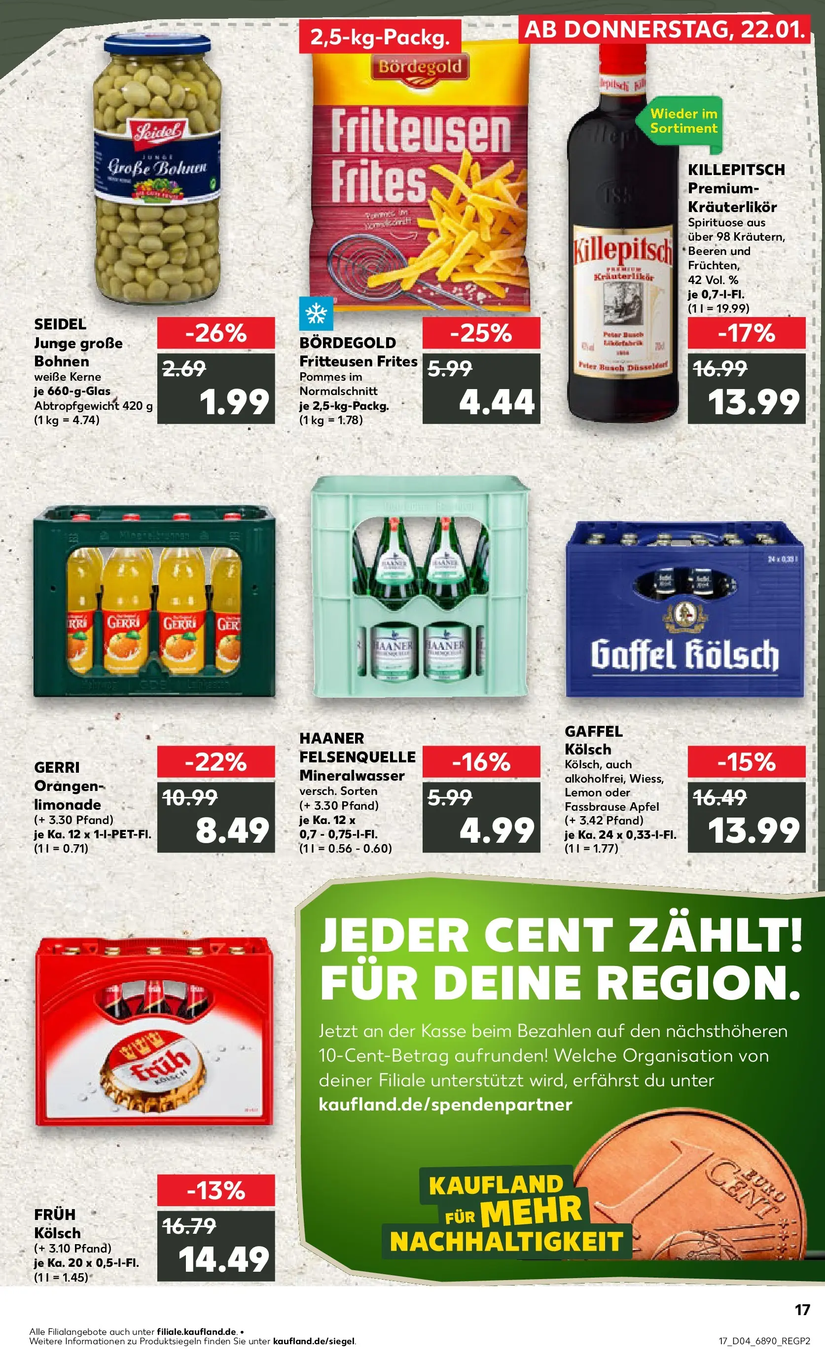 Prospekt Kaufland ab 22.01.2026 » Angebote Online zum Blättern | Seite: 17 | Produkte: Äpfel, Orangen, Limonade, Fassbrause