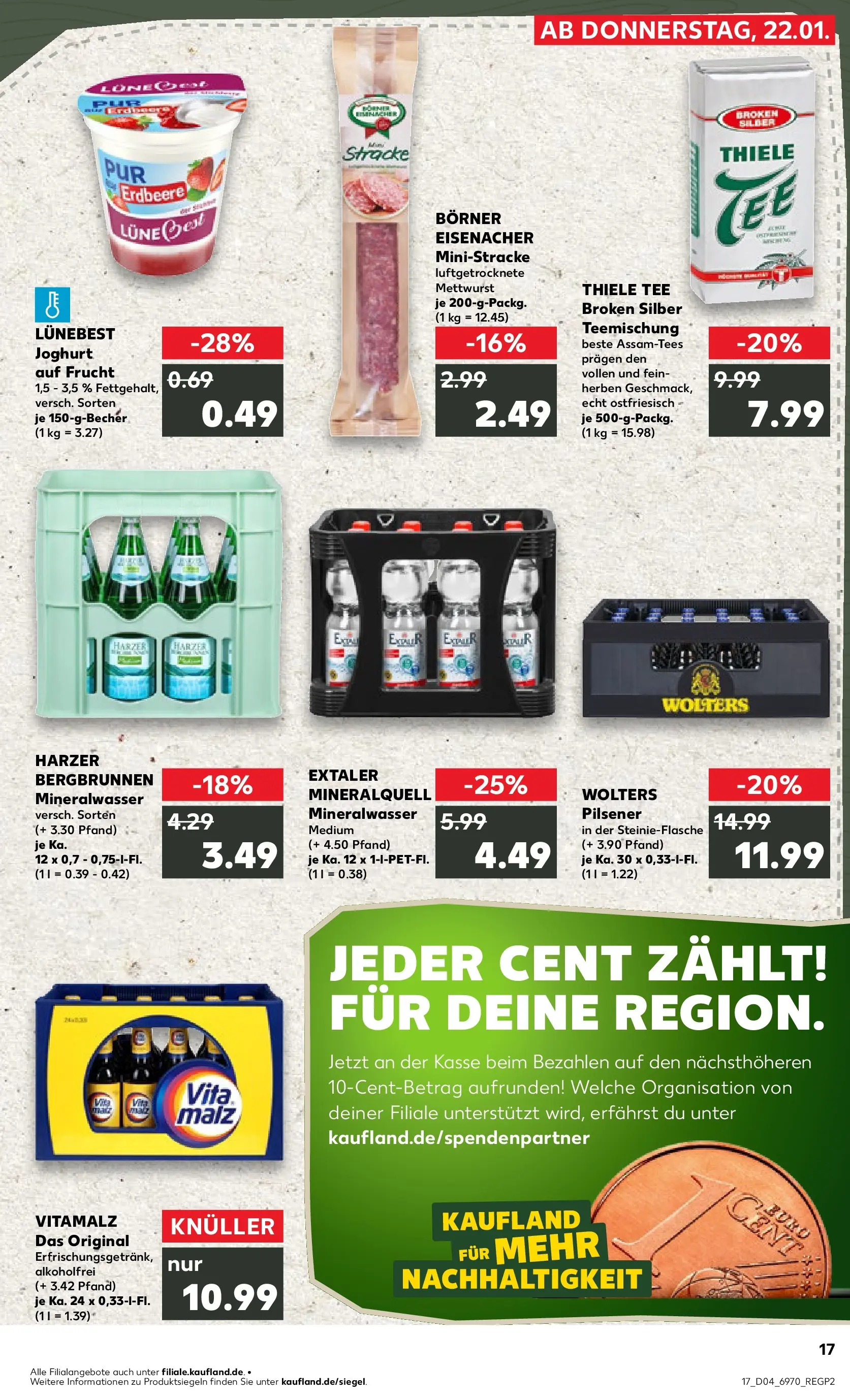 Prospekt Kaufland ab 22.01.2026 » Angebote Online zum Blättern | Seite: 2 | Produkte: Joghurt, Mineralwasser, Tee