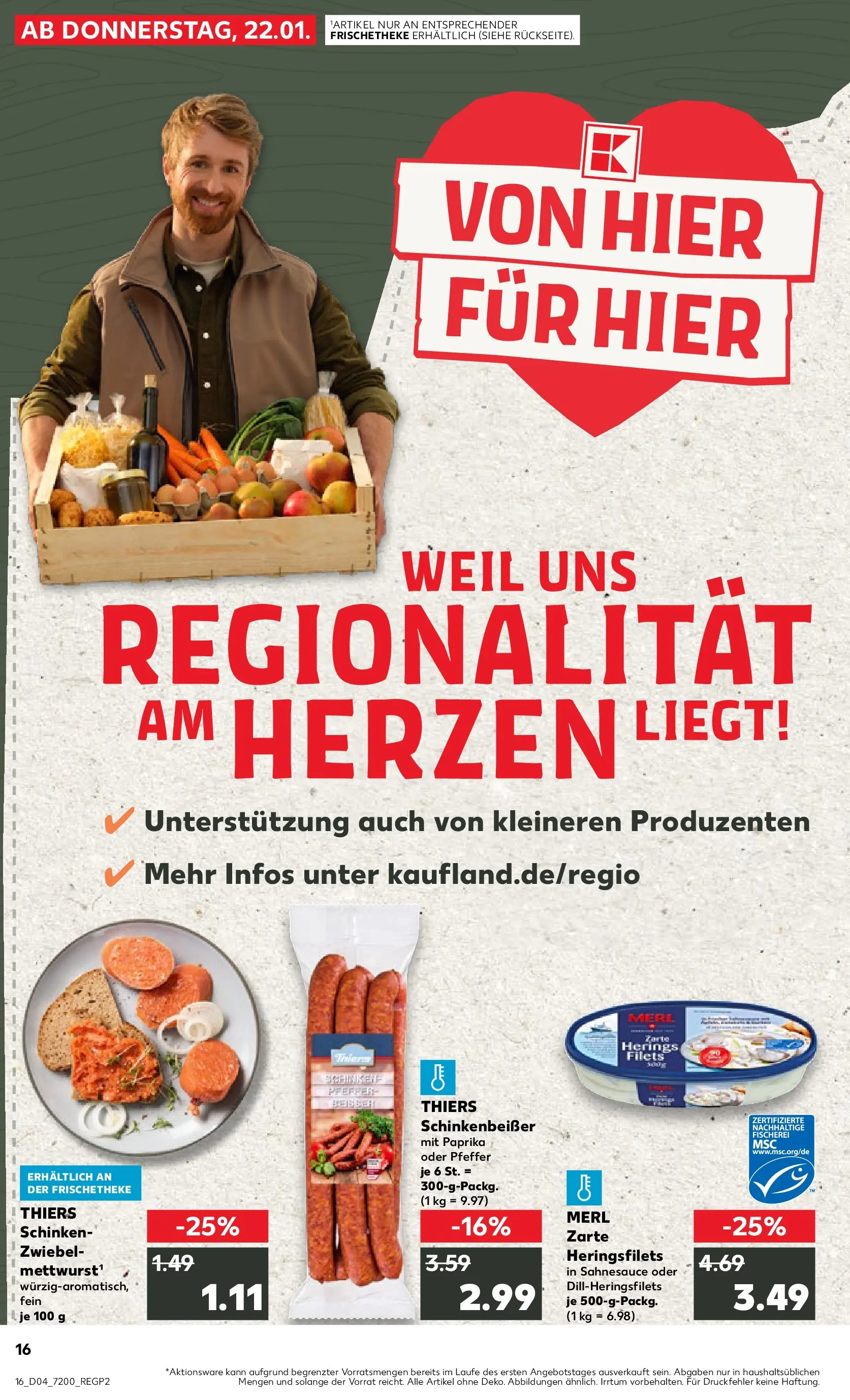Prospekt Kaufland ab 22.01.2026 » Angebote Online zum Blättern | Seite: 16 | Produkte: Paprika, Pfeffer, Schinken