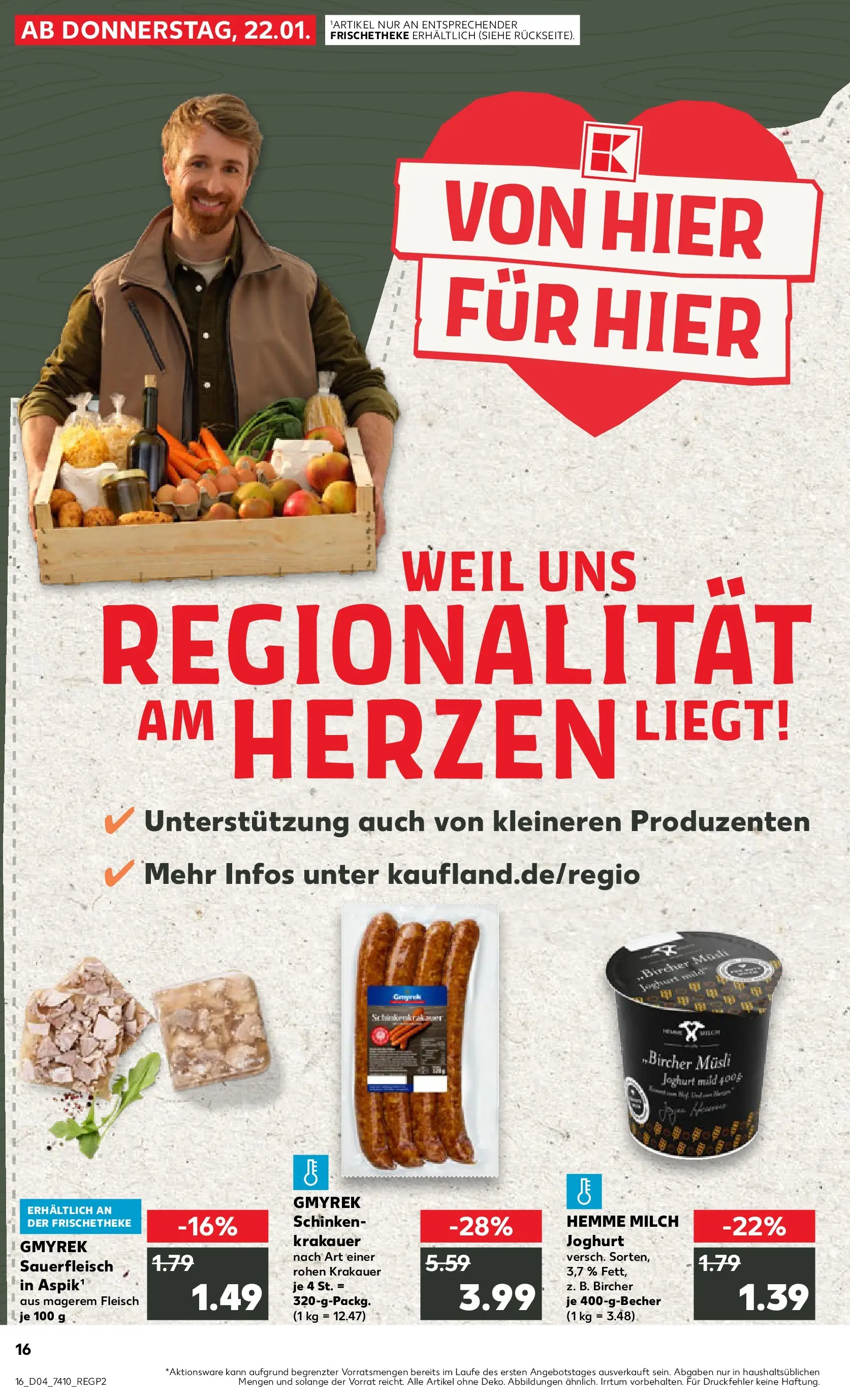 Prospekt Kaufland ab 22.01.2026 » Angebote Online zum Blättern | Seite: 1 | Produkte: Milch, Joghurt, Schinken, Fleisch