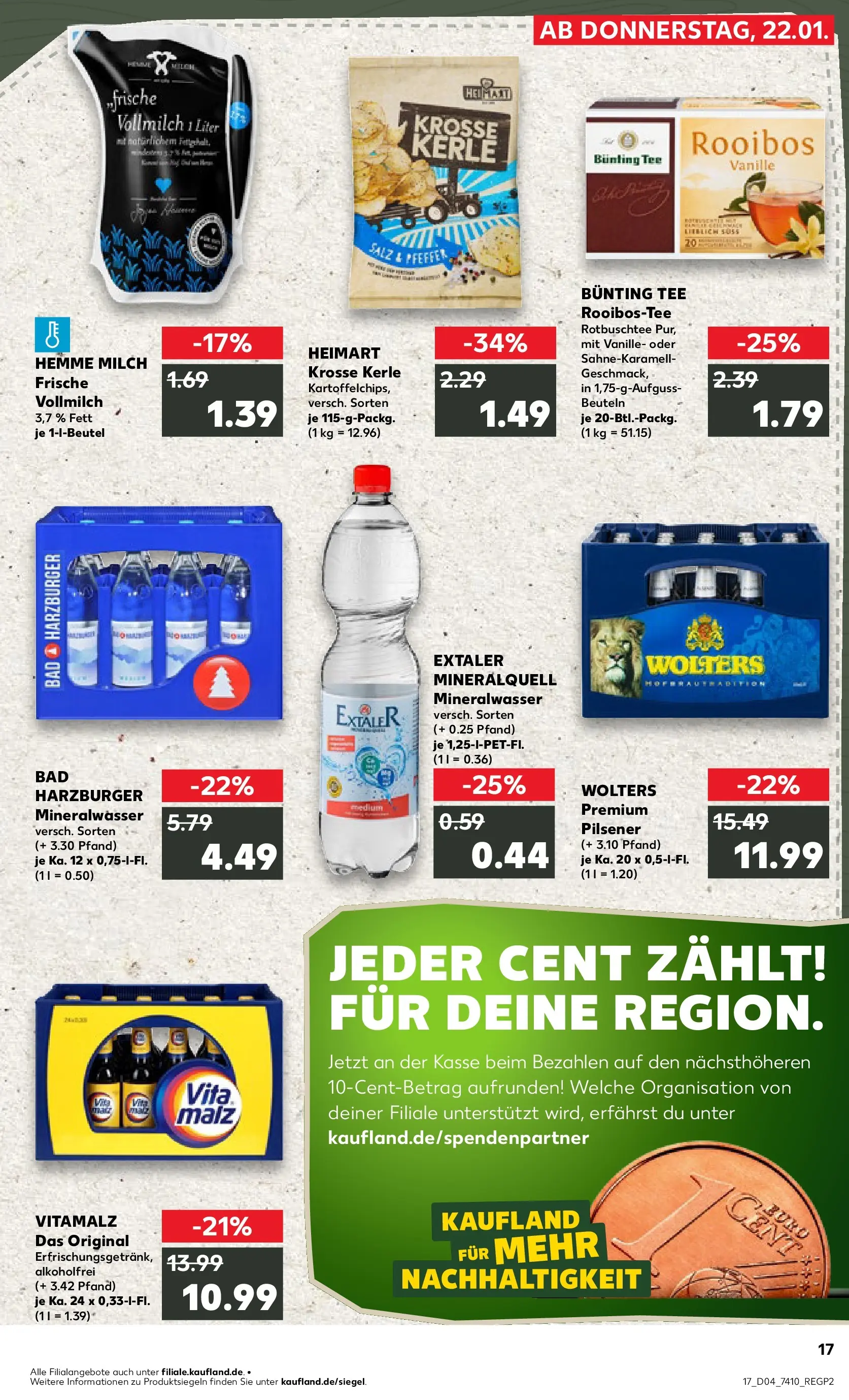 Prospekt Kaufland ab 22.01.2026 » Angebote Online zum Blättern | Seite: 2 | Produkte: Milch, Mineralwasser, Salz, Tee