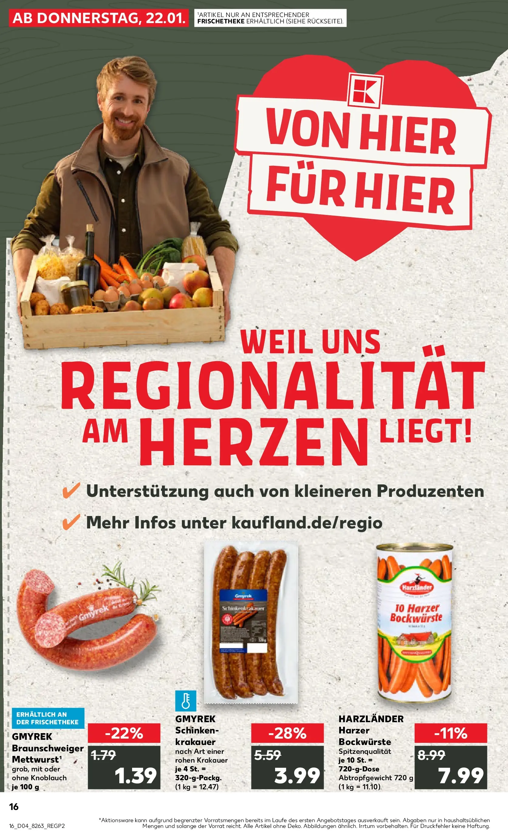 Prospekt Kaufland ab 22.01.2026 » Angebote Online zum Blättern | Seite: 16 | Produkte: Knoblauch, Schinken