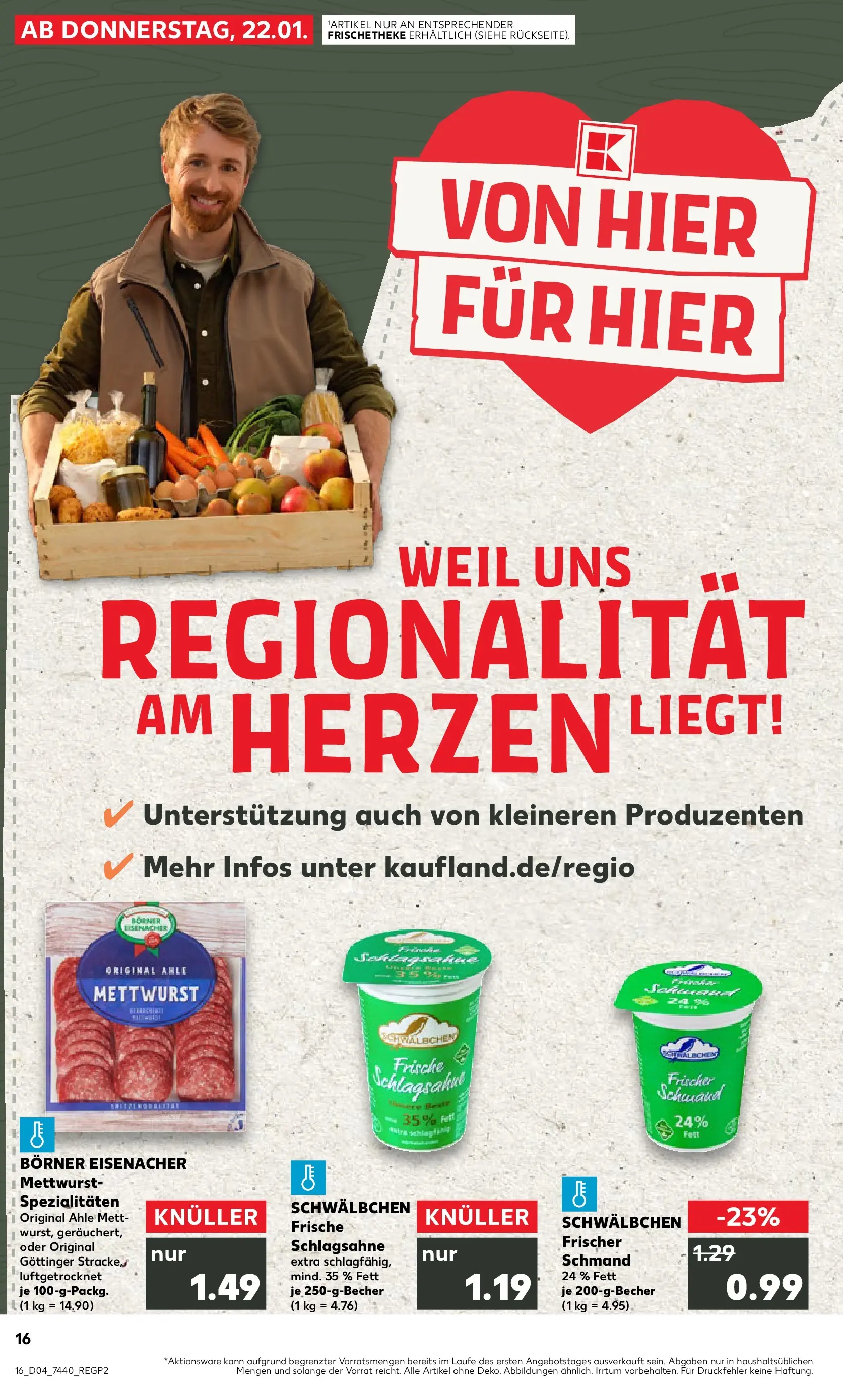 Prospekt Kaufland ab 22.01.2026 » Angebote Online zum Blättern | Seite: 16 | Produkte: Schlagsahne
